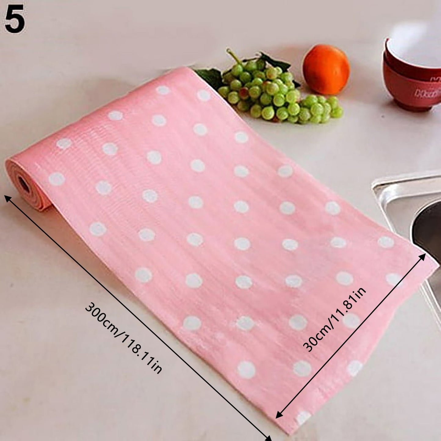 Eguiwyn Anti-Slip Countertop Mat Paper (White), 30*300cm Furniture Paper Removable Shelf Liner for Kitchen Cabinet Dresser Drawer Covering 11.81 × 118.11 inch/30cm×3m Light pink