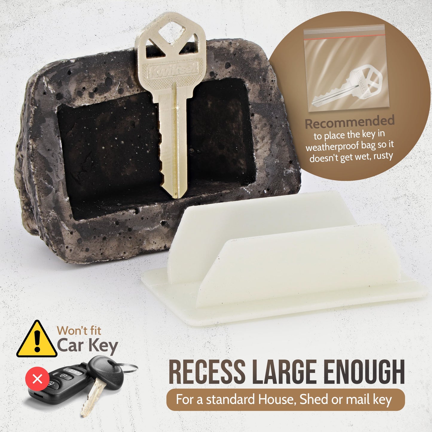 Hide-a-Spare-Key Fake Rock - Looks & Feels like Real Stone - Safe for Outdoor Garden or Yard, Geocaching (1)