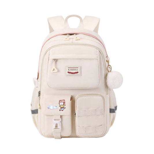 Back to College Yxwen school bag 17" Travel Backpack Carry on Laptop Backpack Overnight Bag Bag Casual Daypack for Women Men White