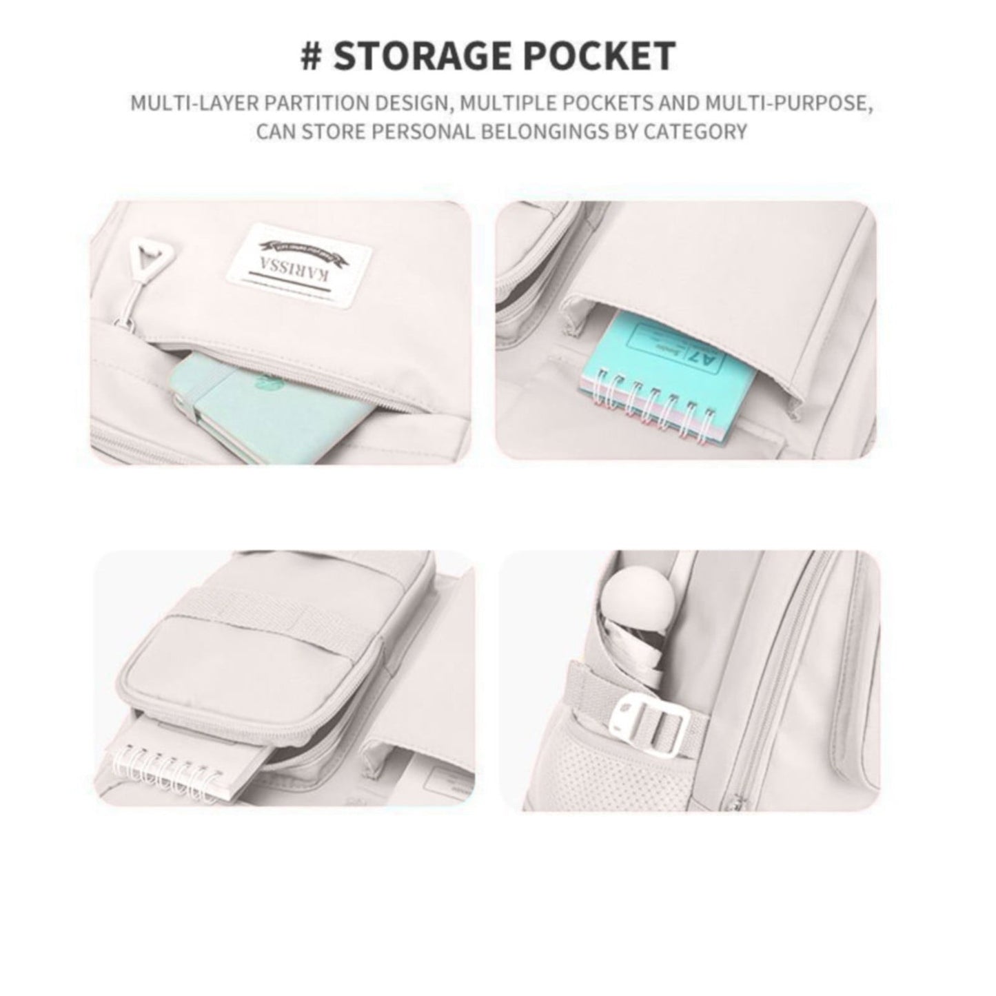 Back to College Yxwen school bag 17" Travel Backpack Carry on Laptop Backpack Overnight Bag Bag Casual Daypack for Women Men White
