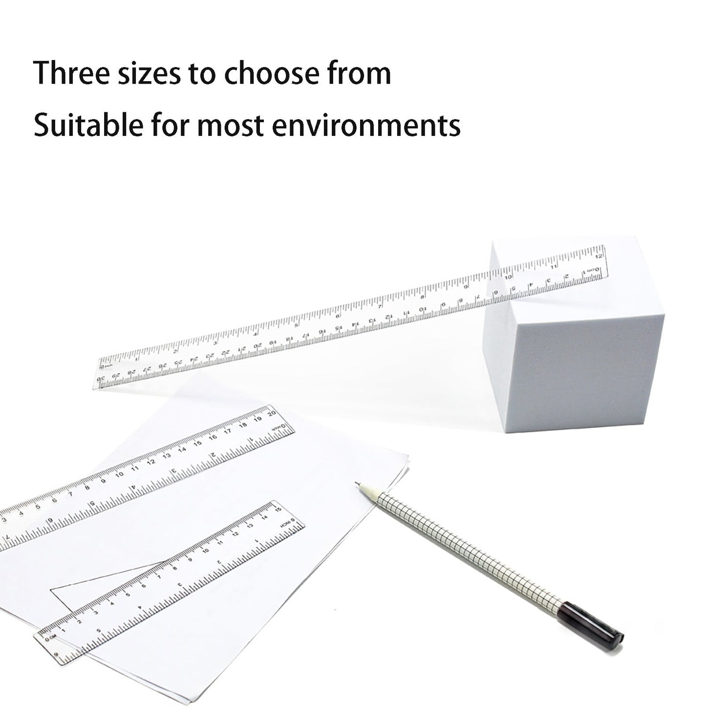 Back to College Yxwen Centimeter Inch Scale Ruler. Plastic Ruler Small Ruler for Measuring Suitable for Schools and Suitable for Artists Designers and Students Etc White One Size AA