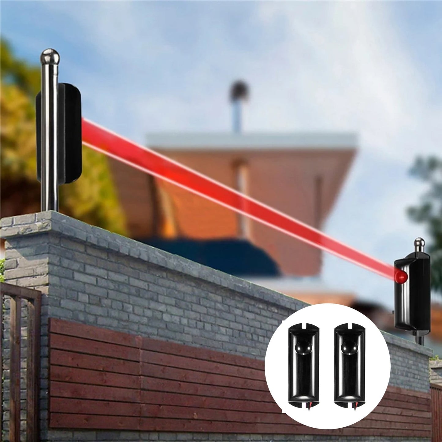Infrared Radio Alarm JWDX, 1* Anti-Theft Alarm 1Pc Single Beam Infrared Detector Alarm Barrier Sensor Photoelectric Home One Size Black