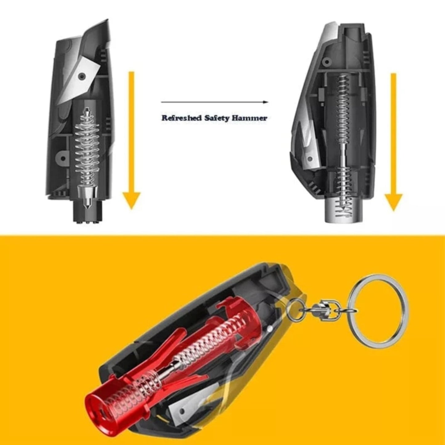In 1 Car Window Glass Breaker Blue a JWDX, 1x Car Window Breaker Car Hammer Mini Window Belt Cutting Multi Functional Escape Hammer God Device Car Emergency Kit One Size Blue