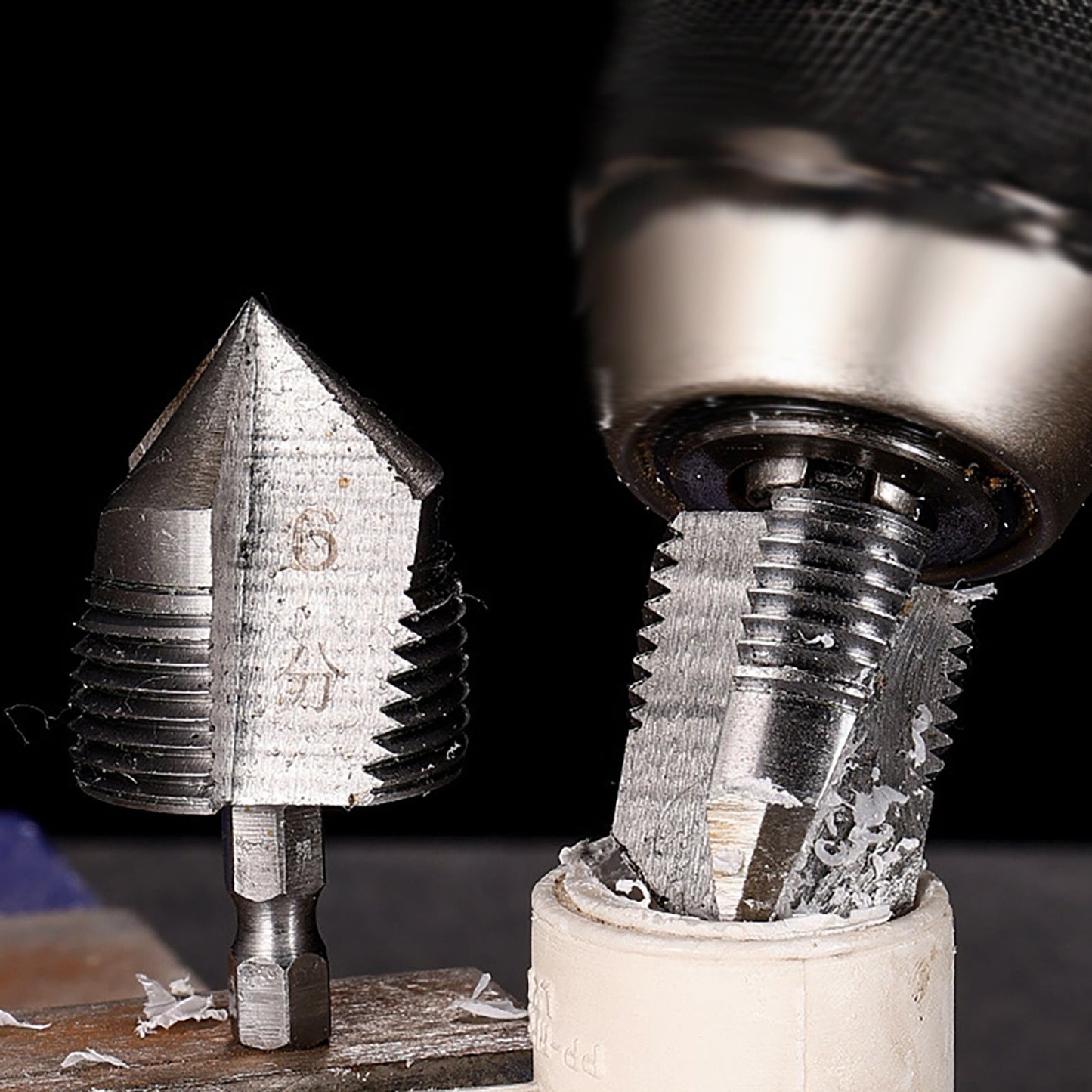 Combination Drilling Tap and Tap Drill Bit Set C JWDX, Combination Drill Tap & Tap Bit Set Screw Tapping Bit Tool for Drilling Tapping Countersinking Pipe Repair 7*4*4 C