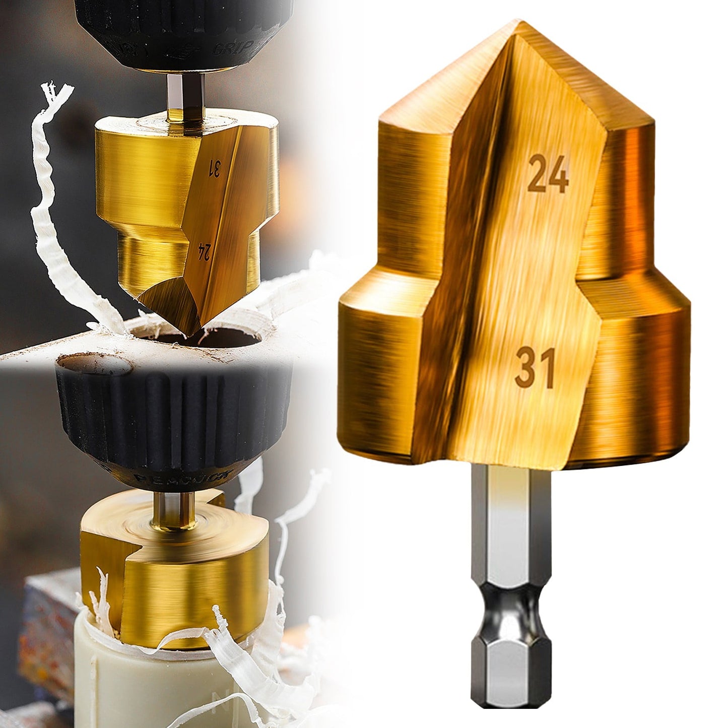 Combination Drilling Tap and Tap Drill Bit Set C JWDX, Combination Drill Tap & Tap Bit Set Screw Tapping Bit Tool for Drilling Tapping Countersinking Pipe Repair 7*4*4 D