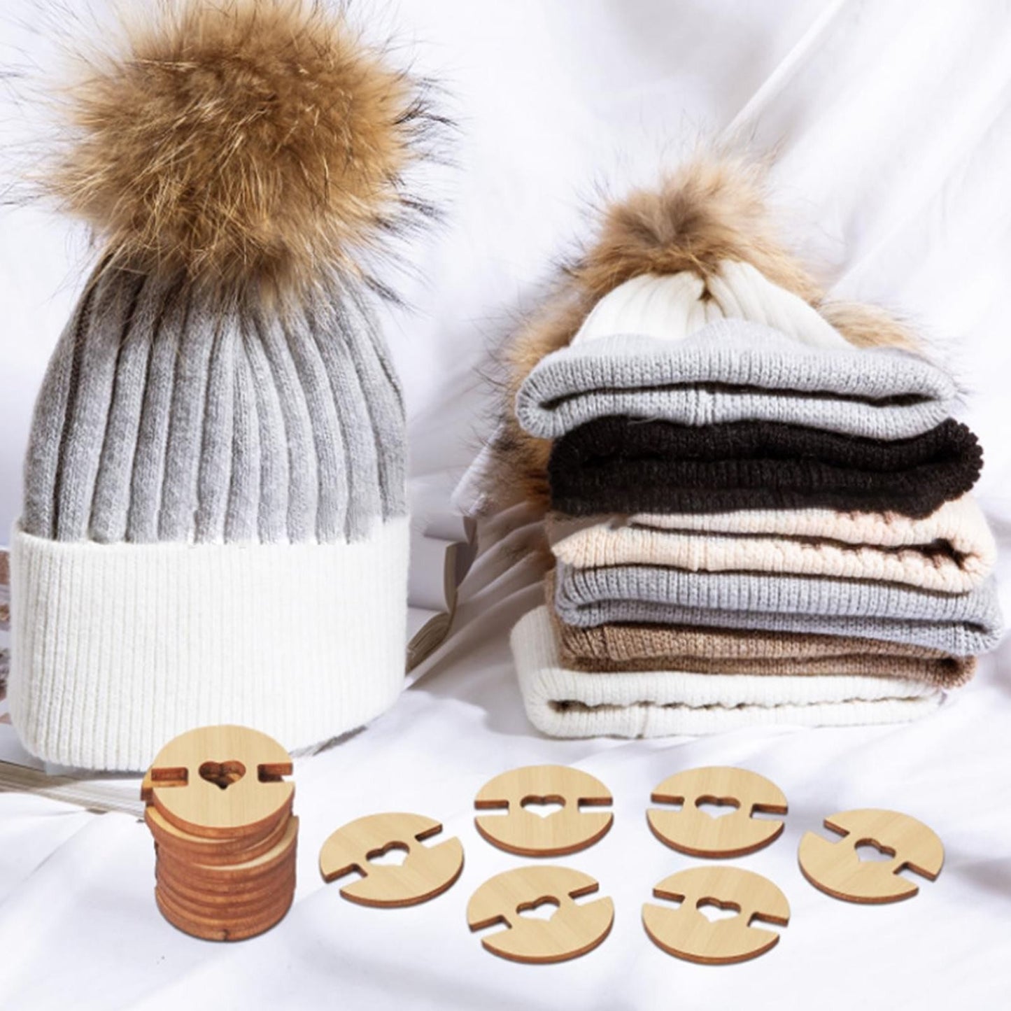 JWDX, 50/60/100 Buttons 50/60/100 Pcs Buttons for Hats Wooden Handmade Buttons Removable Love Button Crafts Faux Fastener Holder Sewing Clothing Accessories for Knitting Crochet One Size CA