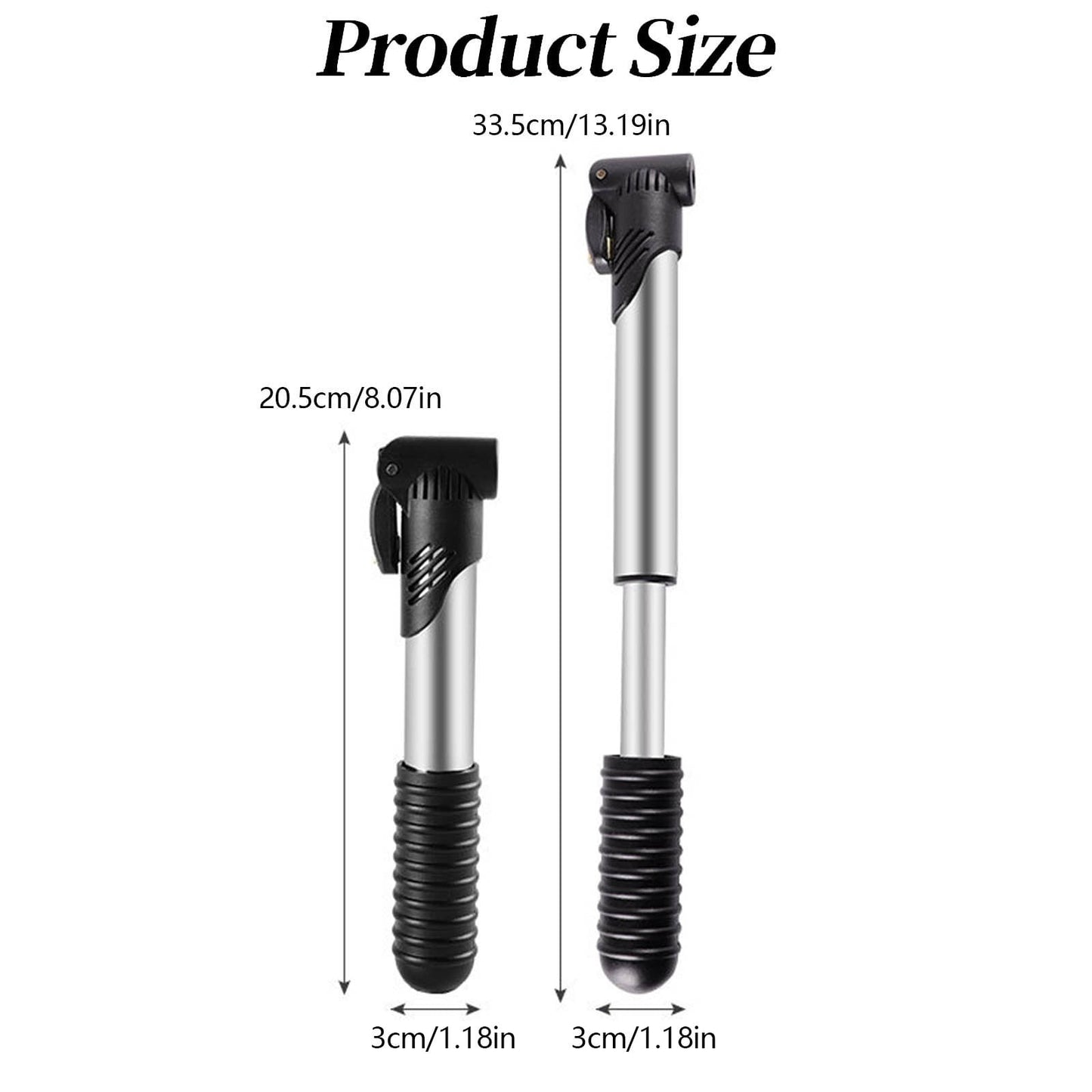 Portable Mini Air Pump JWDX, 1 Air Pump Portable Mini Pump for and Road Also Ideal for Inflating Basketballs and Footballs As Handy Inflation Equipment Accessory One Size Silver