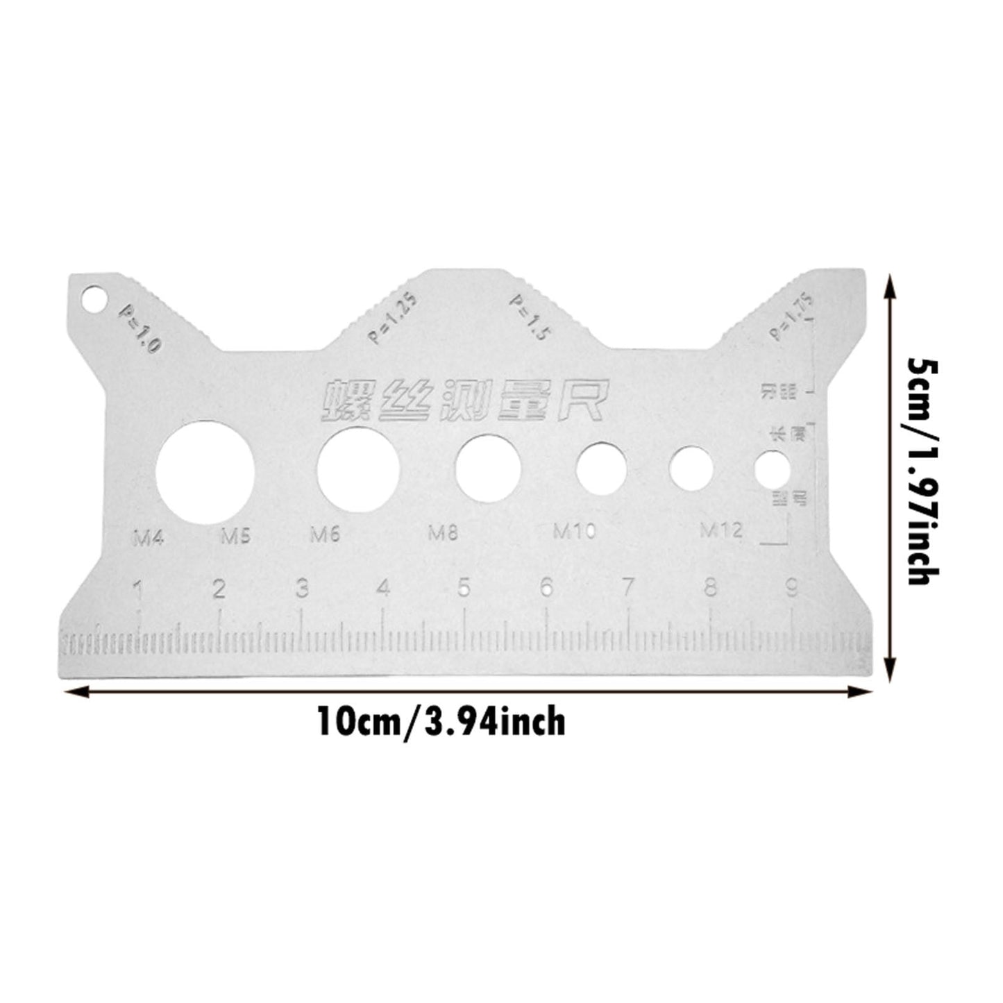 Screw Measuring Tape JWDX, 1 Measuring Ruler Precisions Screw Gauges Accurate Measurement Tool Screw Measuring Card Portable Screw Size Measuring for 4Mm/5Mm One Size Silver