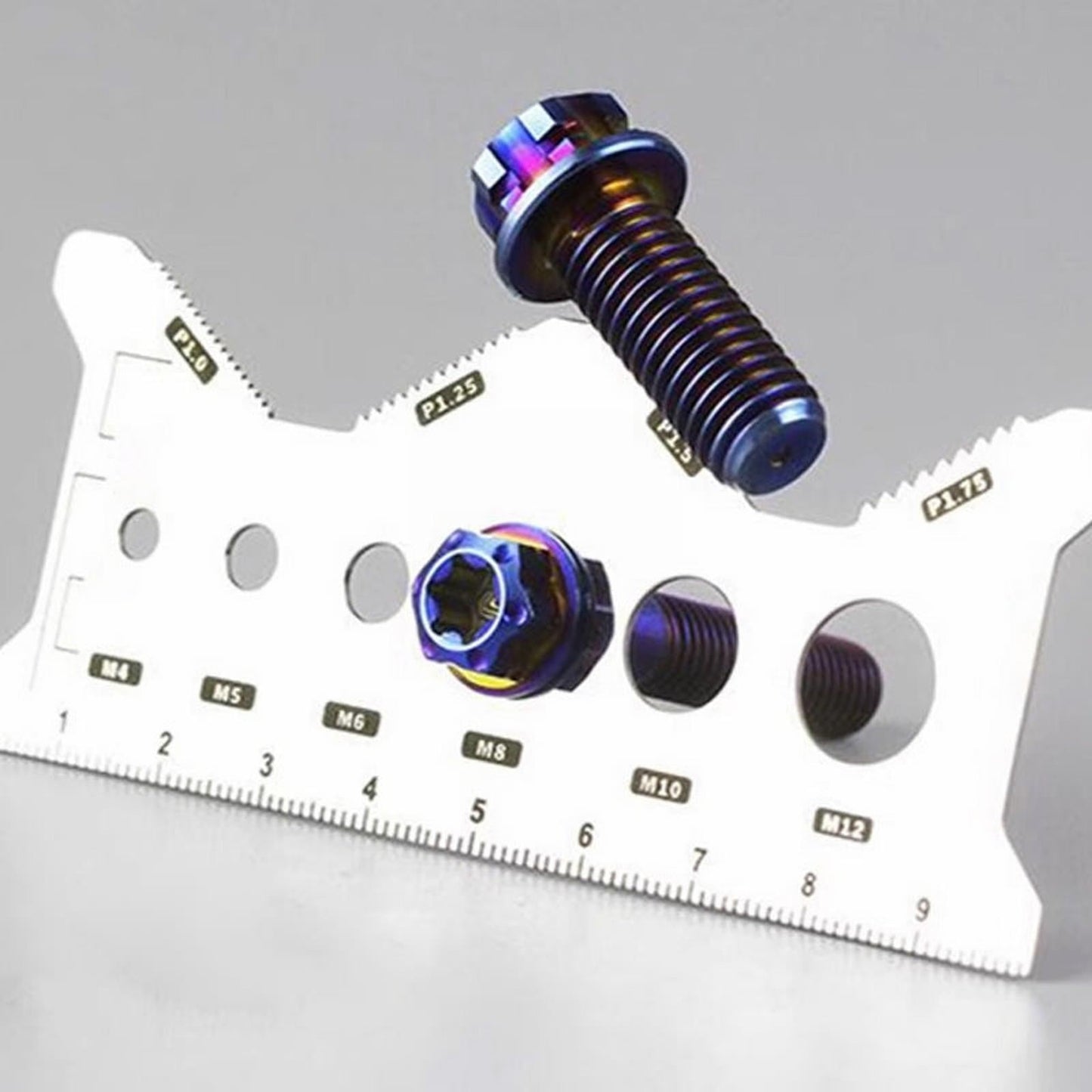Screw Measuring Tape JWDX, 1 Measuring Ruler Precisions Screw Gauges Accurate Measurement Tool Screw Measuring Card Portable Screw Size Measuring for 4Mm/5Mm One Size Silver