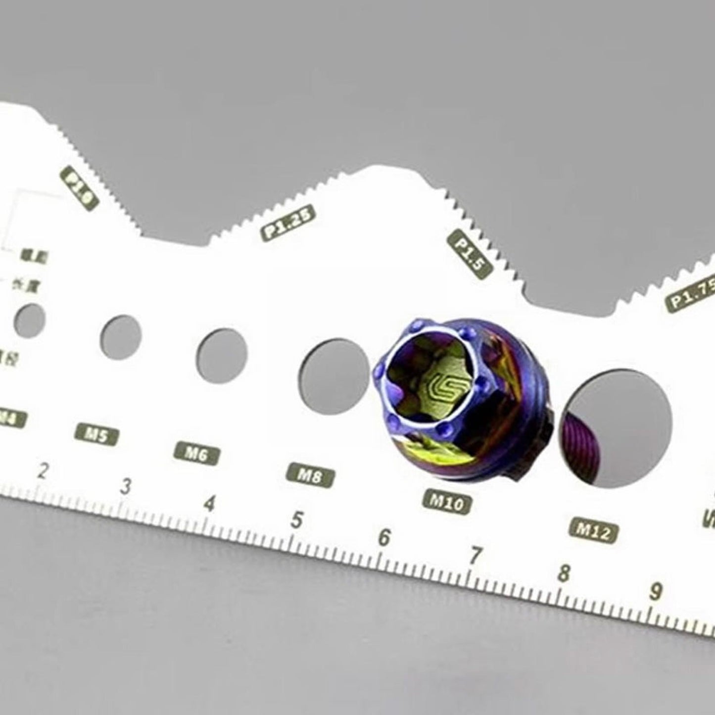 Screw Measuring Tape JWDX, 1 Measuring Ruler Precisions Screw Gauges Accurate Measurement Tool Screw Measuring Card Portable Screw Size Measuring for 4Mm/5Mm One Size Silver