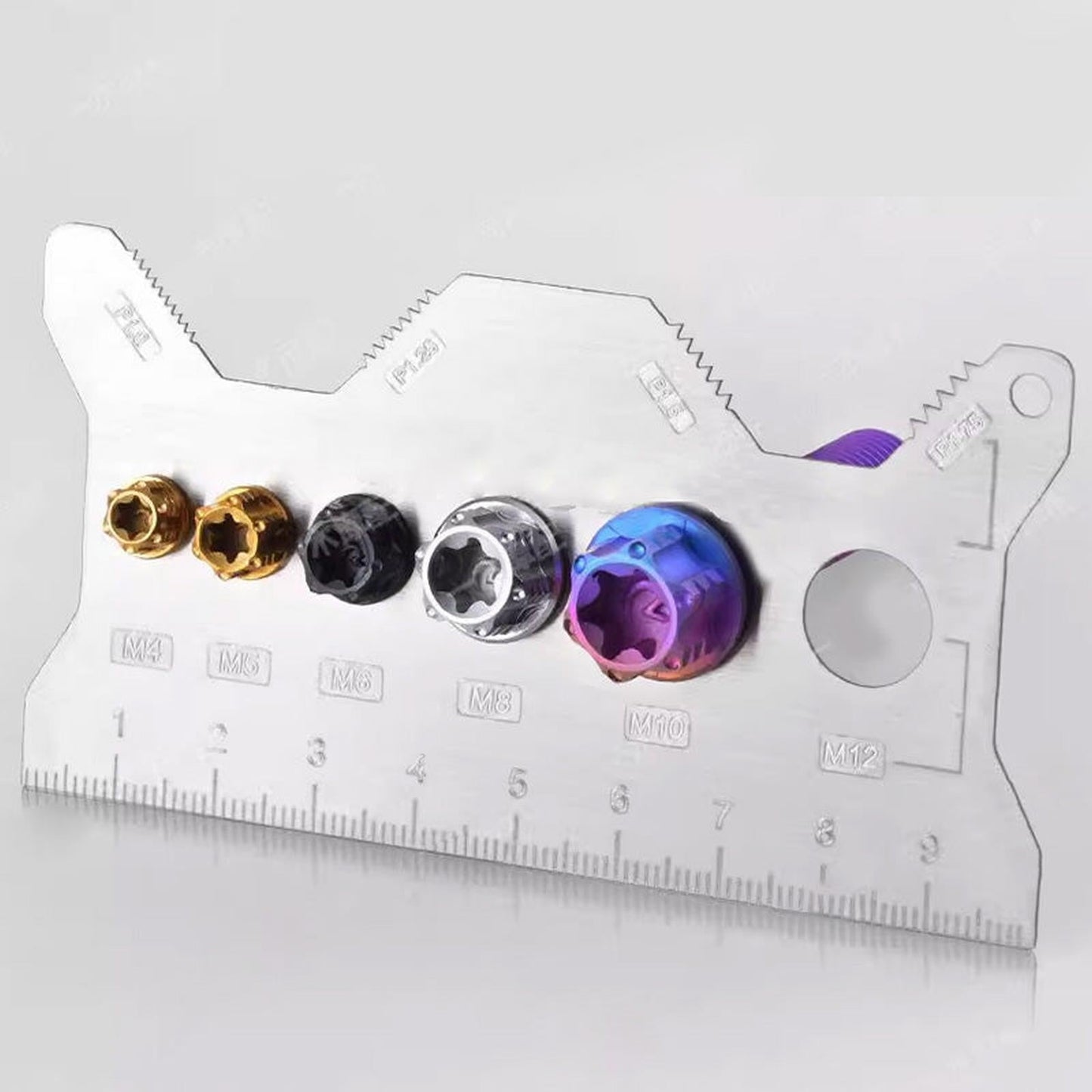 Screw Measuring Tape JWDX, 1 Measuring Ruler Precisions Screw Gauges Accurate Measurement Tool Screw Measuring Card Portable Screw Size Measuring for 4Mm/5Mm One Size Silver