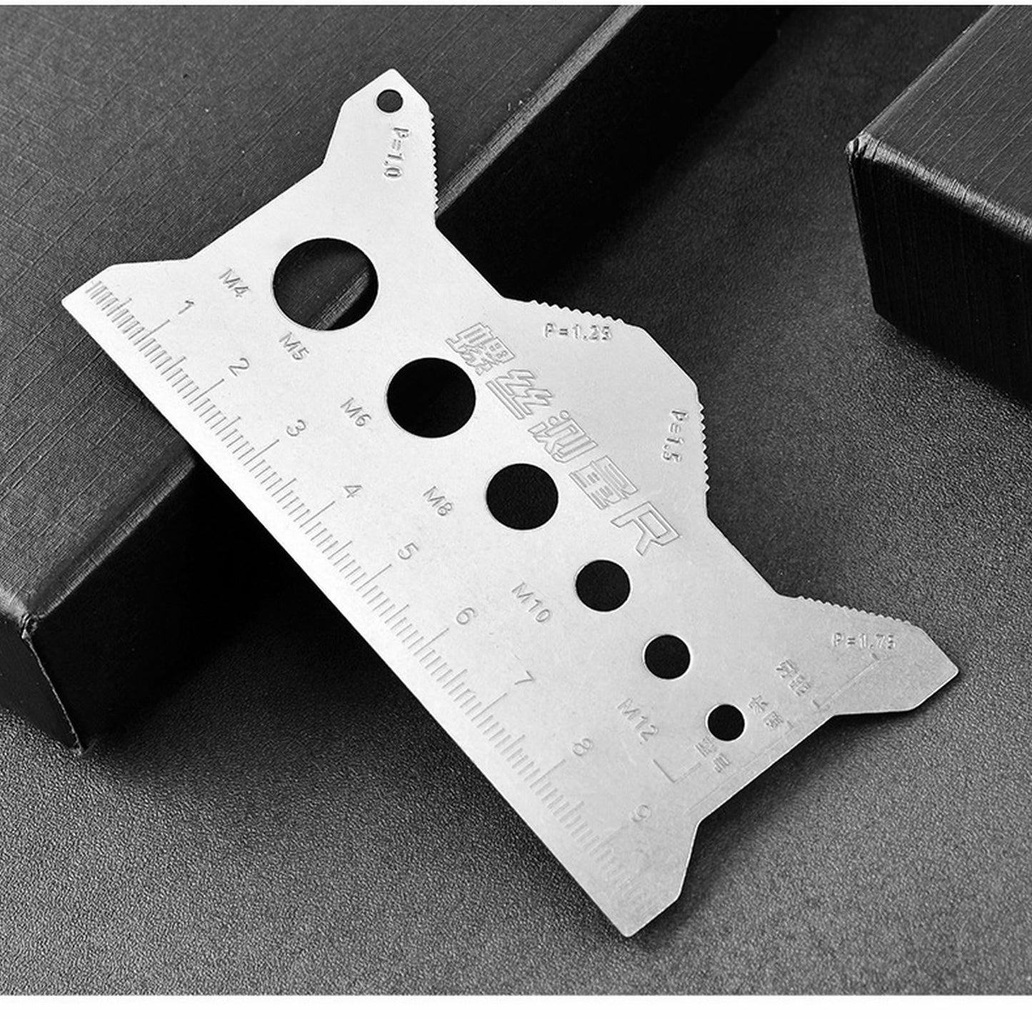 Screw Measuring Tape JWDX, 1 Measuring Ruler Precisions Screw Gauges Accurate Measurement Tool Screw Measuring Card Portable Screw Size Measuring for 4Mm/5Mm One Size Silver