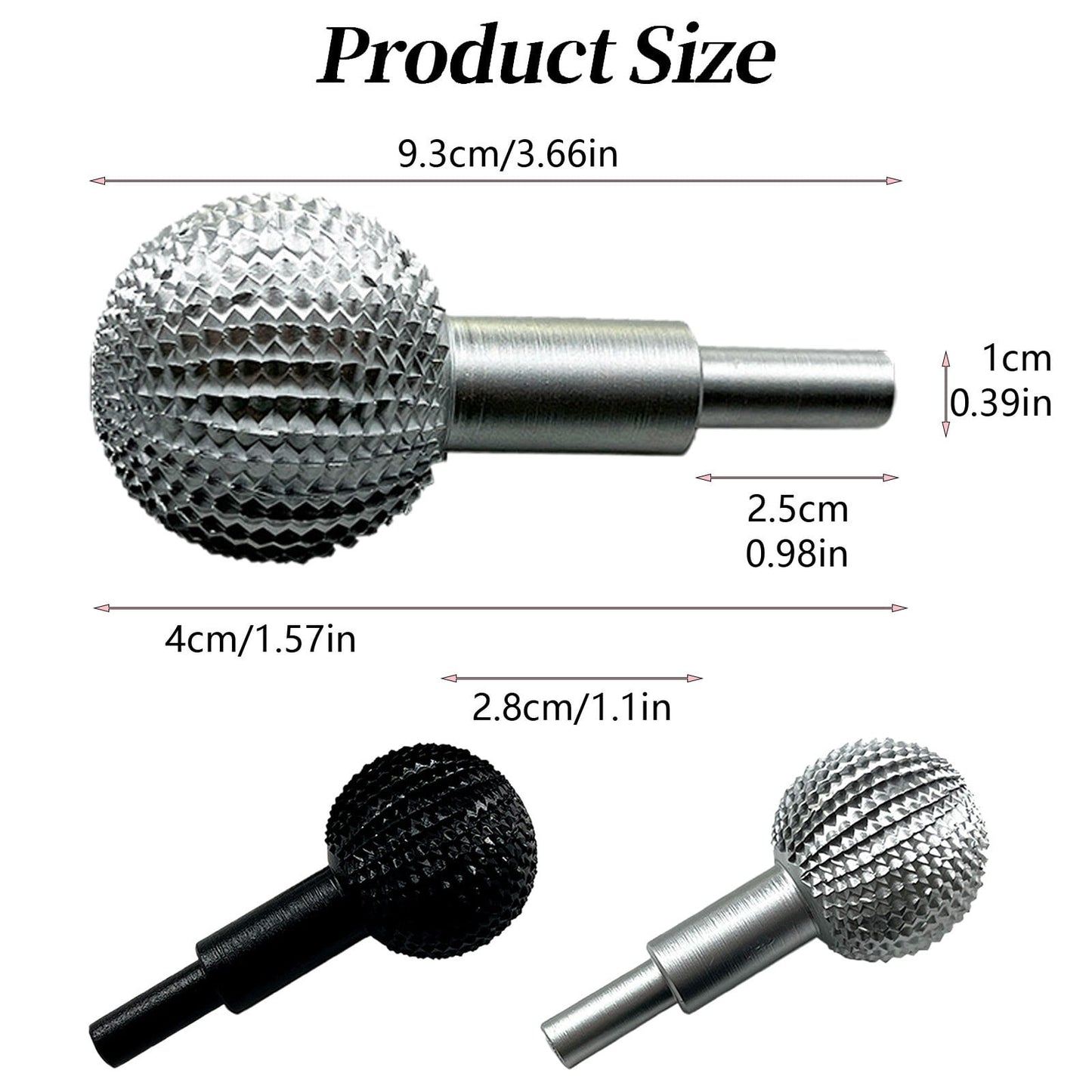 JWDX, 1 Grinding Head Woodworking Sphere Burr File Wood Carving Spherical Polishing Grinding for Head Cutter Wood Carving Kit for Beginners Power Tools Machine Computerized One Size Silver