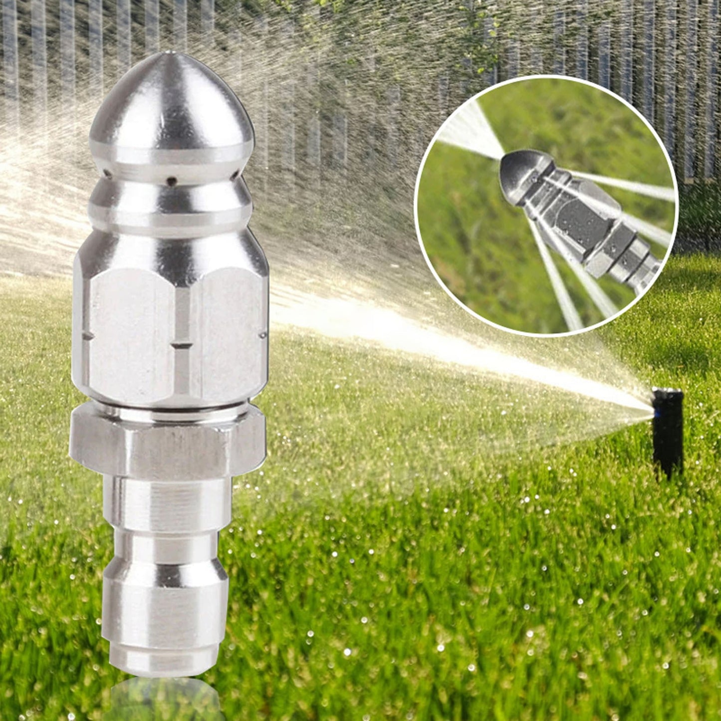 Cleaning the High Pressure Nozzle JWDX, 1x Cleaning High Pressure Nozzle Dredging Stainless High Pressure Nozzle One Size Silver