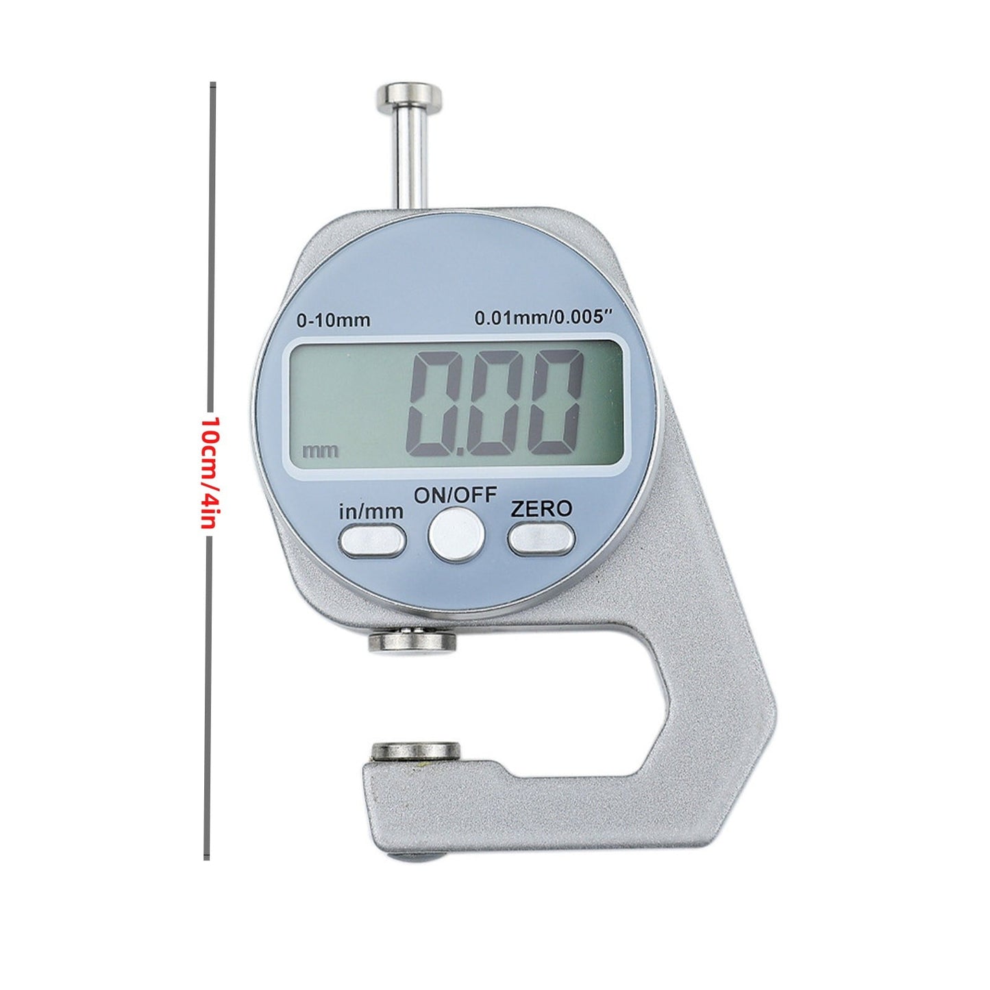 Thickness Meter Precision Digital Thickness Gauge High Precision Electronic Micrometer (Flat Head 0-10Mm) JWDX, Precisions Digital Thickness Gauges High Accuracy Electronic Micrometers With（0 10Mm） One Size Silver