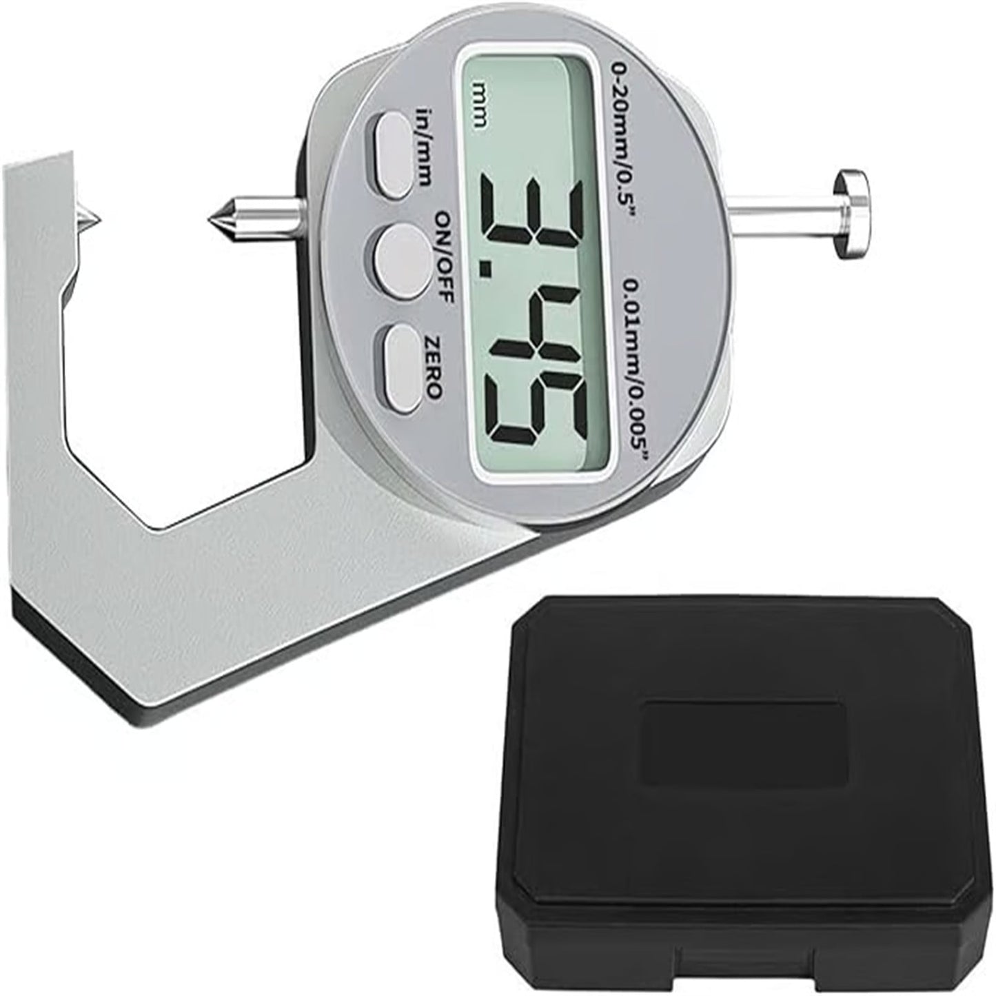 Thickness Meter Precision Digital Thickness Gauge High Precision Electronic Micrometer (Flat Head 0-10Mm) JWDX, Precisions Digital Thickness Gauges High Accuracy Electronic Micrometers With（0 10Mm） One Size Silver