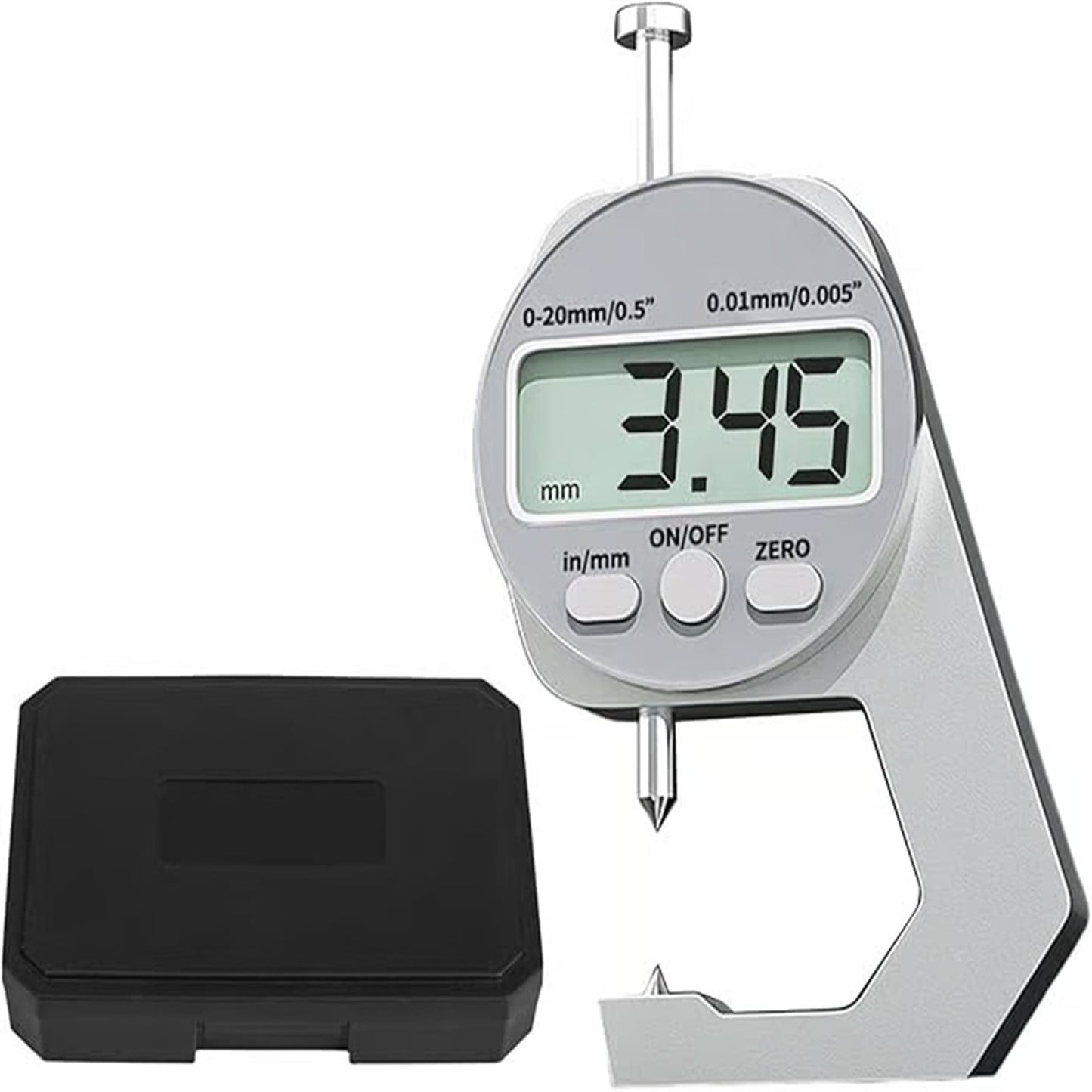 Thickness Meter Precision Digital Thickness Gauge High Precision Electronic Micrometer (Flat Head 0-10Mm) JWDX, Precisions Digital Thickness Gauges High Accuracy Electronic Micrometers With（0 10Mm） One Size Silver