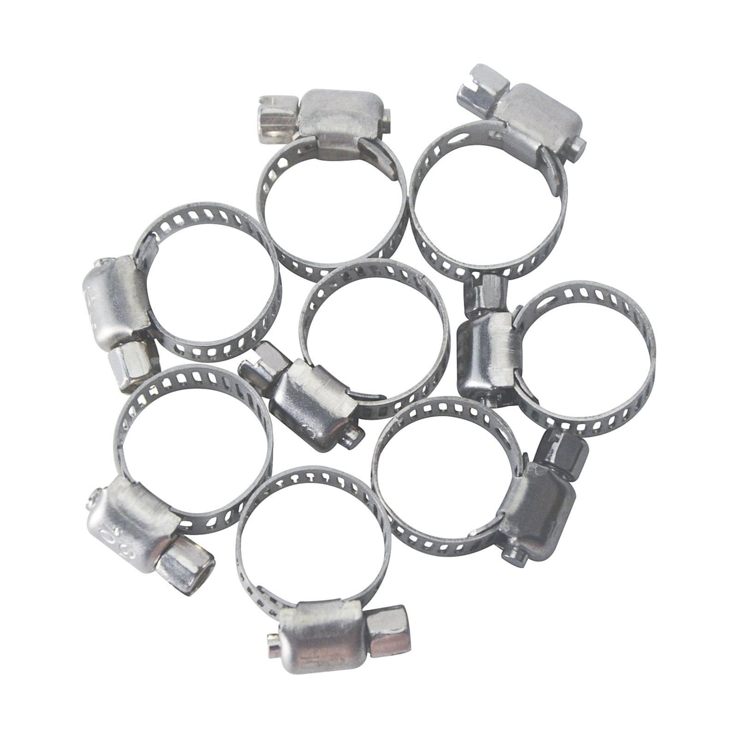 30Pc 304 Stainless Steel Beautiful Throat Clamp (Hand-Made 30Pc 304 10-16Mm Throat Clamp) JWDX, 30 Pack Hose Clamps Stainless Steel Clamps Worm Gear Hose Clamp Miniature Powerseal Kit One Size Silver