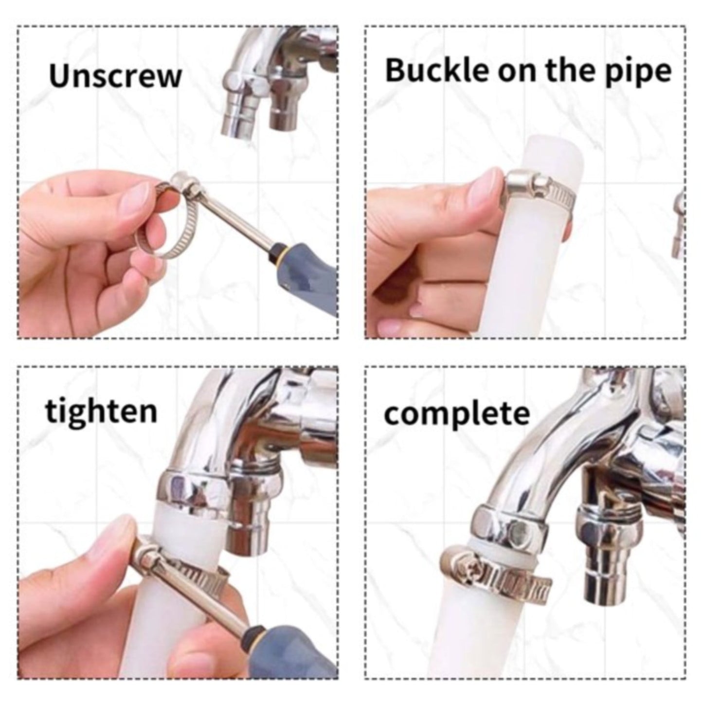 30Pc 304 Stainless Steel Beautiful Throat Clamp (Hand-Made 30Pc 304 10-16Mm Throat Clamp) JWDX, 30 Pack Hose Clamps Stainless Steel Clamps Worm Gear Hose Clamp Miniature Powerseal Kit One Size Silver