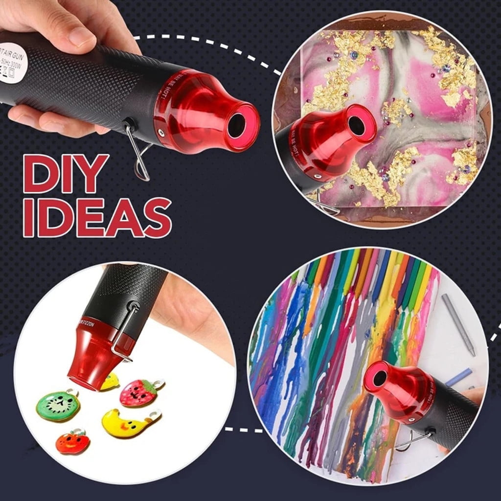 Multifunctional Hot Air Gun 220V Hot Air Gun Black - Flat Plug 1 × Heat Gun Paint Heat Shrink Wrap Tool Tool Crafts Diy Drying Embossing Tools & Home Improvement JWDX One Size Black