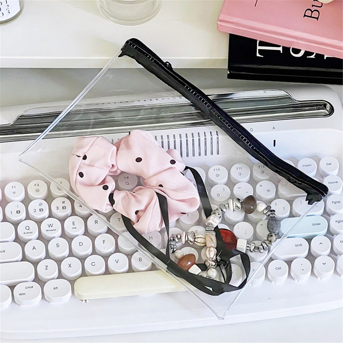 Transparent Pencil Case Zipper Bag Green 1 Transparent Pencil Case Zipper Bag Clear Pencil Case With Zipper Transparent Pvc For Schǒ-ǒI Exams Home And Travel JWDX One Size Green