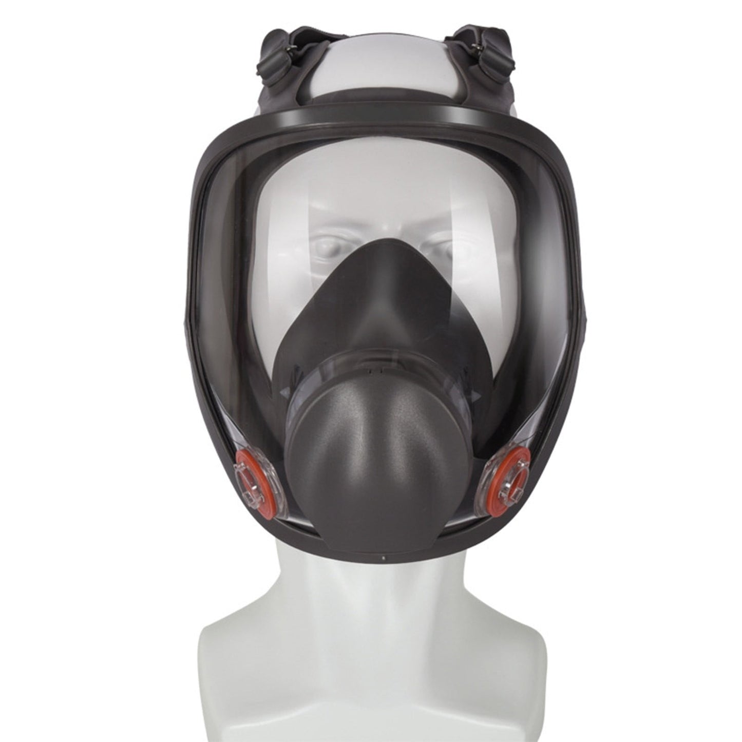 Large Field of View Dust Protection Gas Mask Jwdx Full Facepiece Reusable Respirator 6800 Niosh Large Lens Ansi High Impact Silicone Seal Four Point Harness Comfortable Fit Painting Dust L Brown