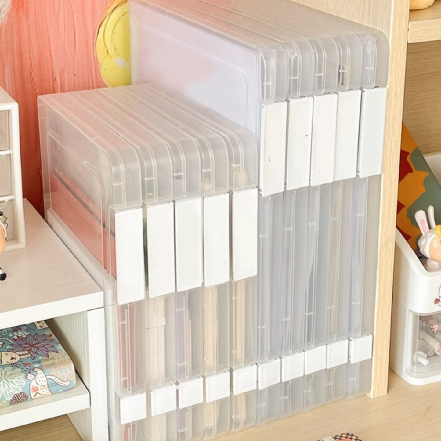 File Storage Box Transparent Small Jwdx Transparent File Box Storage Box Portable Supplies Holder for Documents and Paper Protectors Portable File Box One Size CL1