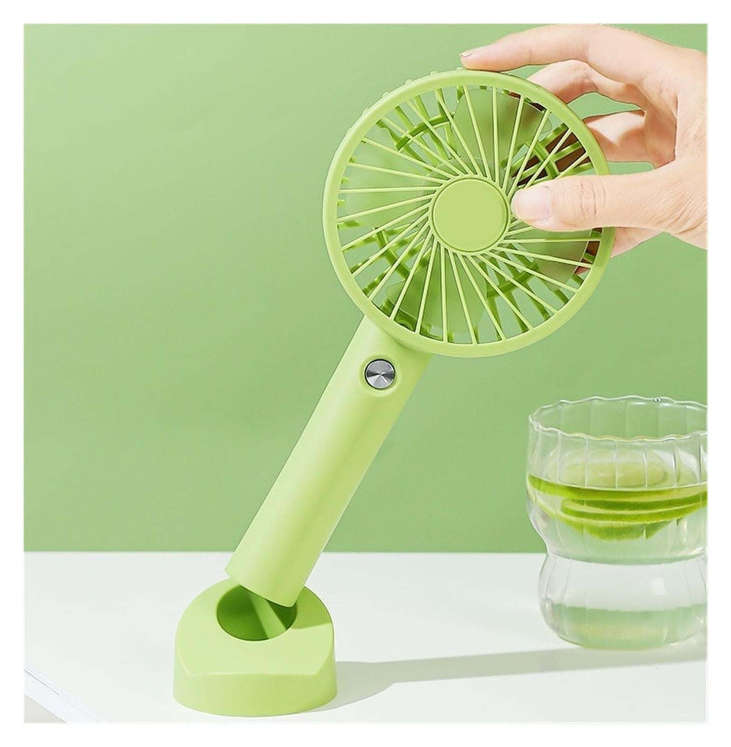 Mini Handheld Fan (White) Jwdx Portable Fan Powerful Handheld Fan Cute Design 3 Speed Personal Small Desk Fan with Base Lightweight Makeup Usb Rechargeable Fan for Stylish Travel Indoor Outdoo One Size B