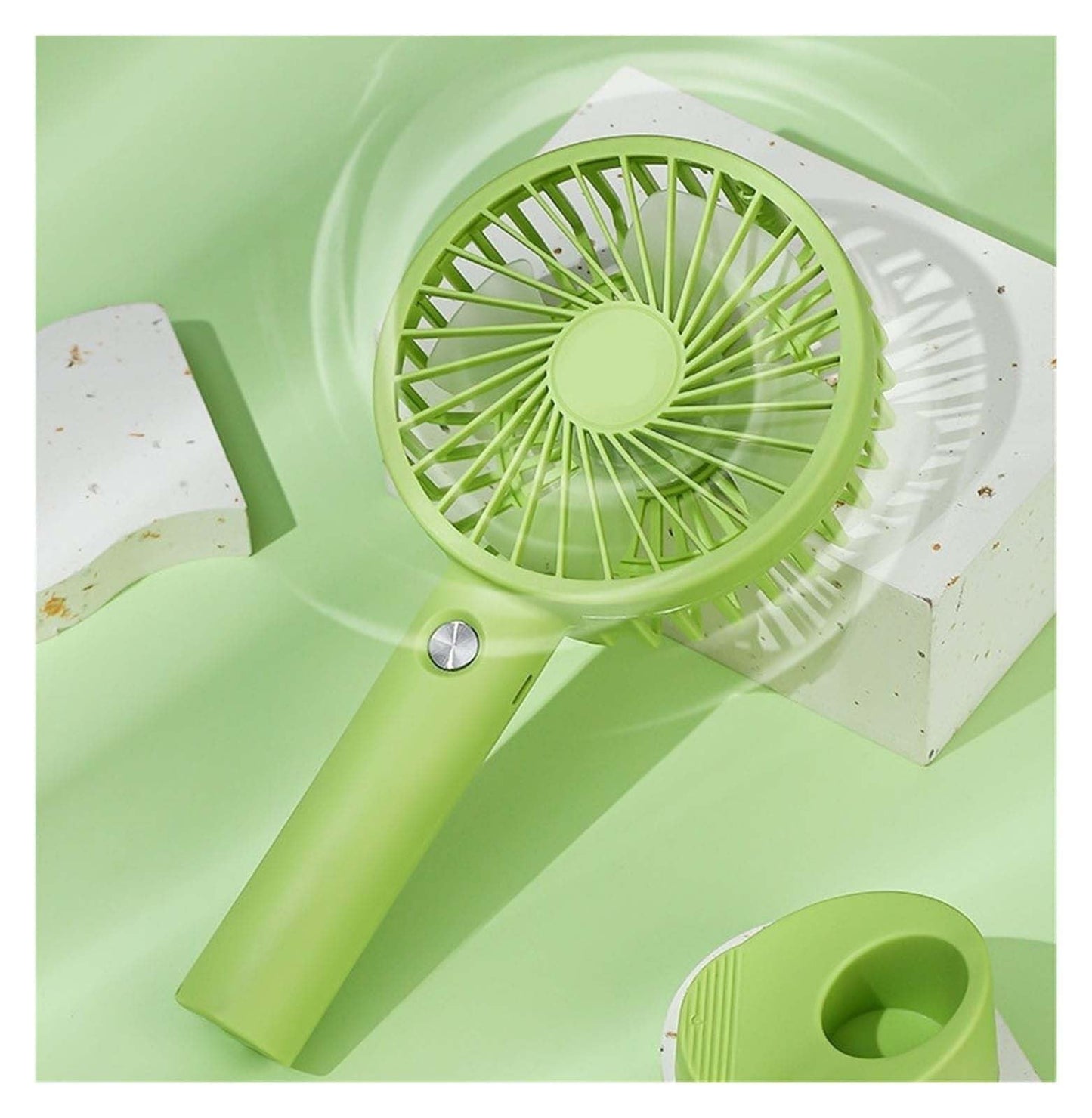Mini Handheld Fan (White) Jwdx Portable Fan Powerful Handheld Fan Cute Design 3 Speed Personal Small Desk Fan with Base Lightweight Makeup Usb Rechargeable Fan for Stylish Travel Indoor Outdoo One Size D