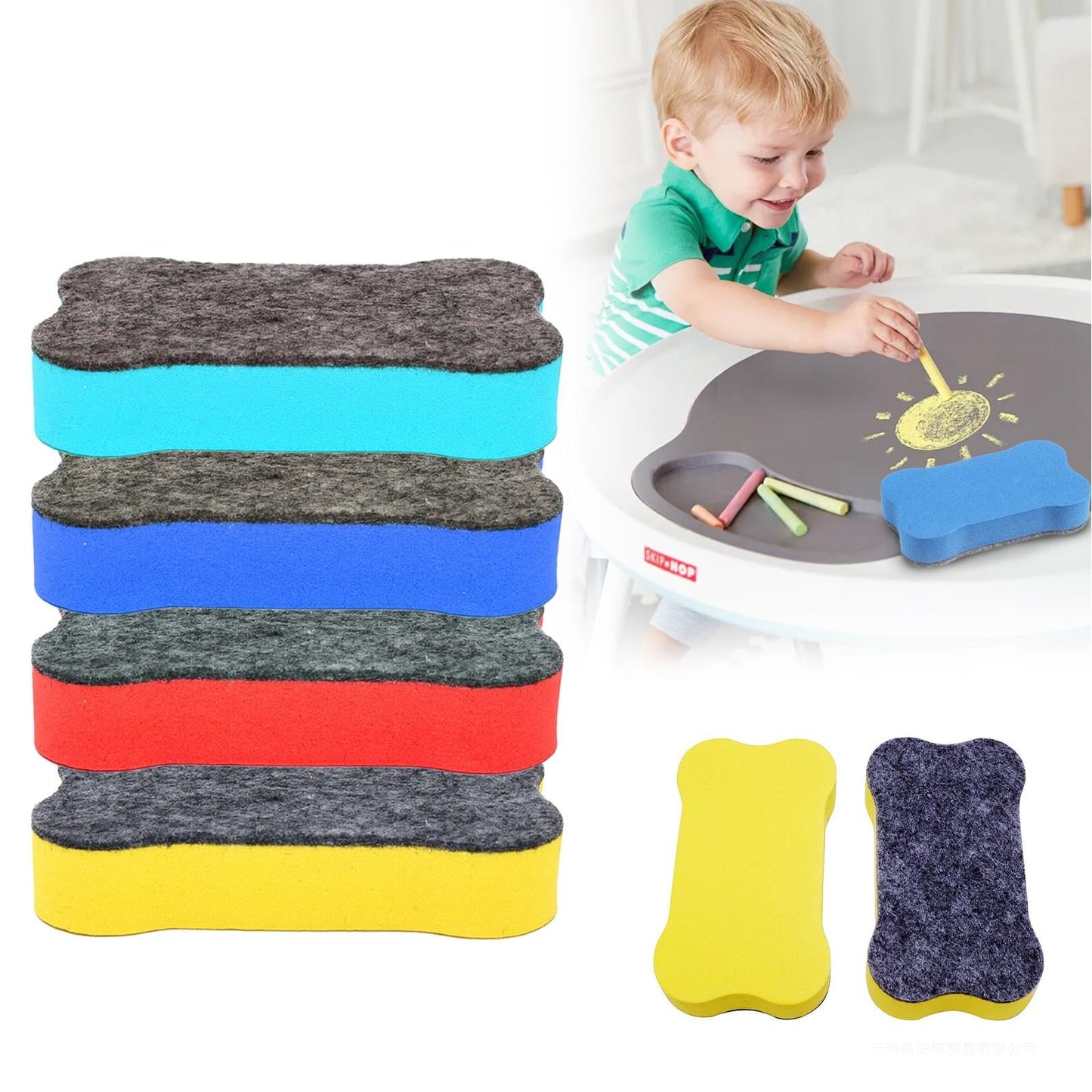 Magnetic Blackboard Eraser Green Jwdx Whiteboard Dry Eraser Eraser Bone Shape Suitable for Scho-ǒls Homes and Red Yellow Blue and One Size Green