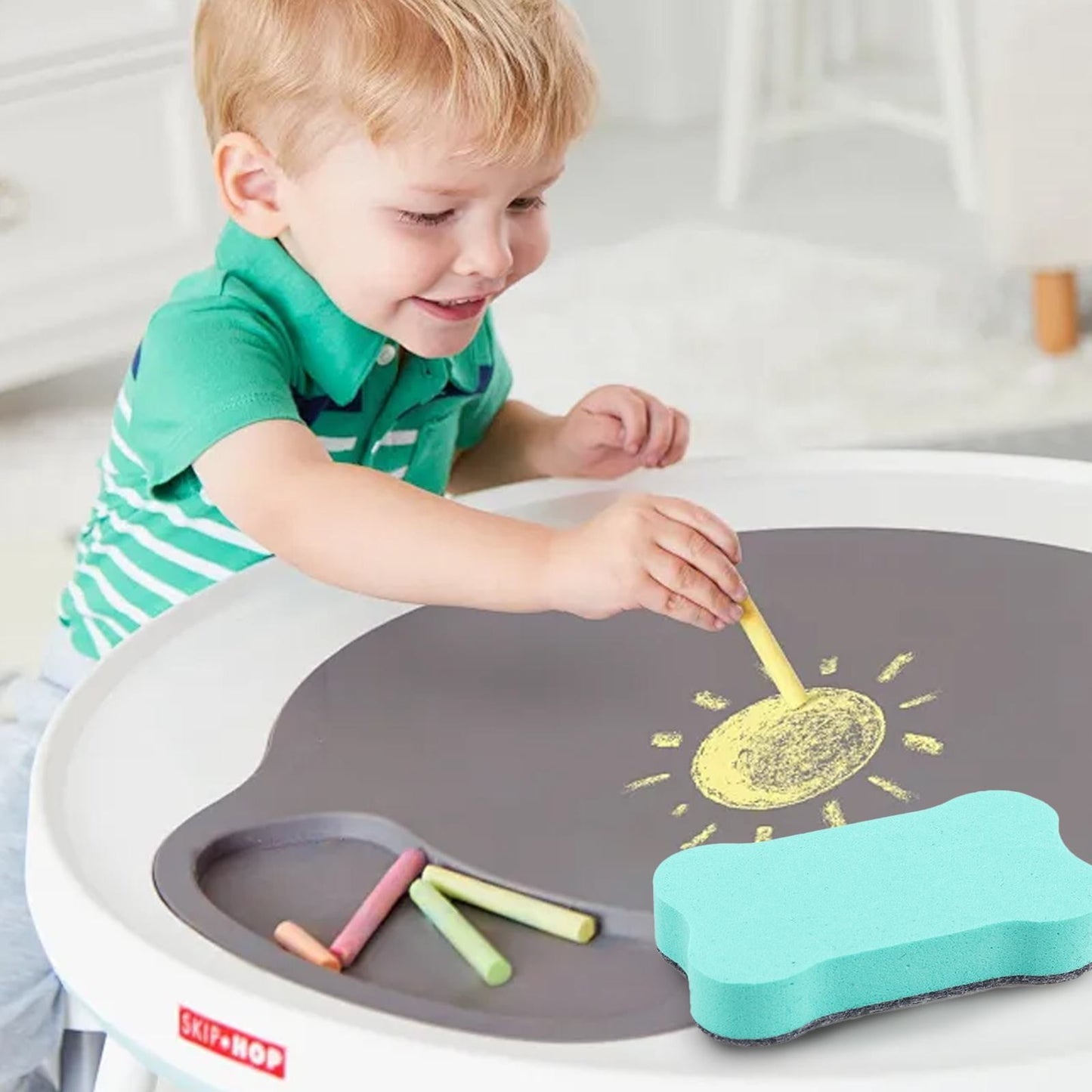 Magnetic Blackboard Eraser Green Jwdx Whiteboard Dry Eraser Eraser Bone Shape Suitable for Scho-ǒls Homes and Red Yellow Blue and One Size Green