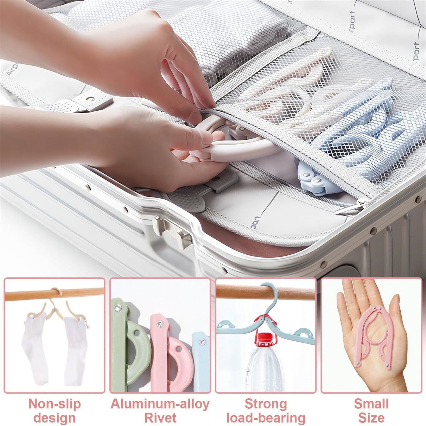Folding Clothes Hanger Pink 5Pcs Jwdx Travel Foldable Hangers Update Portable Plastic Hanger Travel Accessories Must Haves Clothes Drying Rack Folding Hanger for Traveling Camping Flying Rv One Size Green