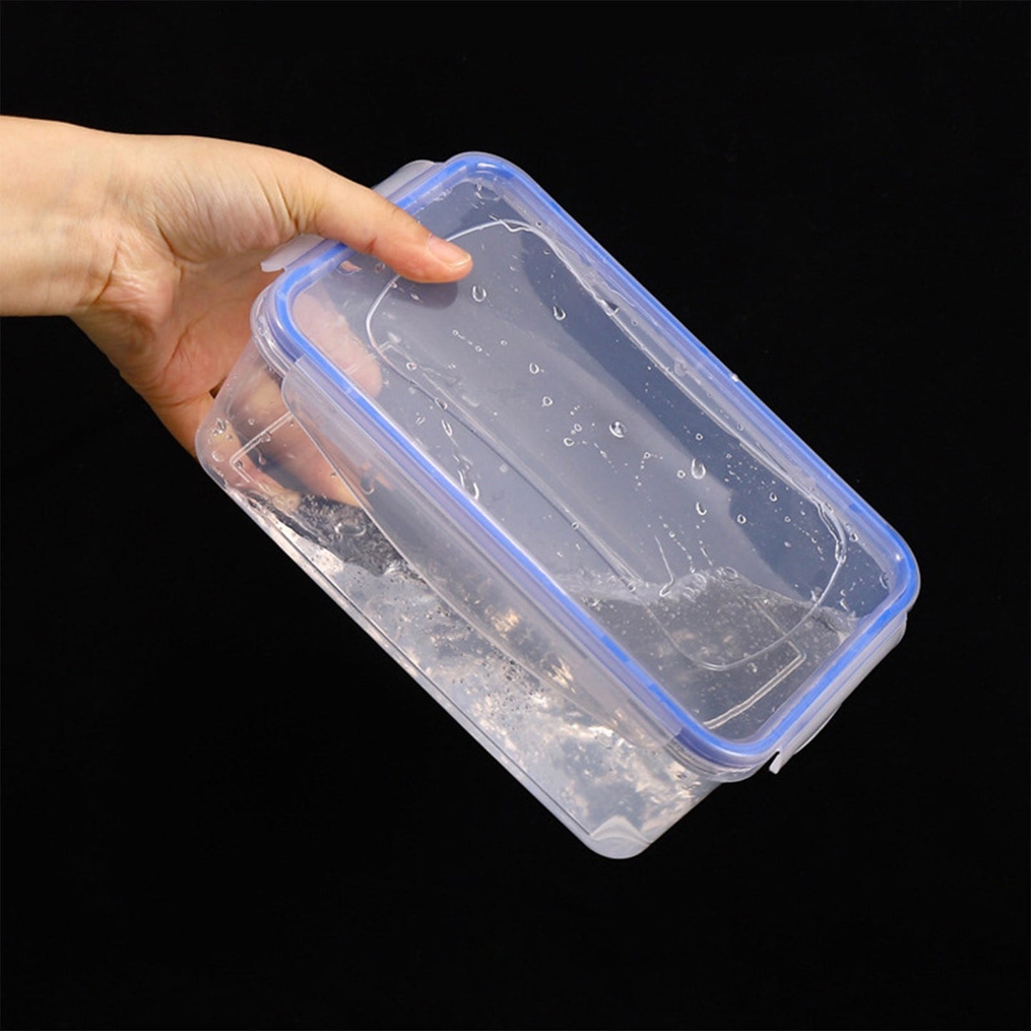 Grrvtrz ,Kitchen Refrigerator Rectangular Food Container Microwave Heat Plastic Lunch Box Food Lunch Box Fruit Storage Sealed Box,Lunch Box，Bento Box B