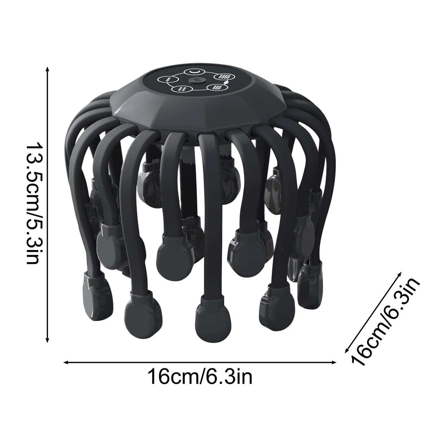 Grrvtrz Head Massagers Scalp Massagers Motorized Scalp Massagers with 20 Individual Massage Nodes 5 Modes and 360 Degrees Of Adjustable Massage.,Home Essentials,Home Appliances Black