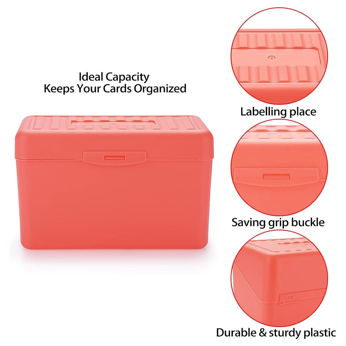 JWDX Hot Clearance! Index Card Holder Index Card Box Notecard Box Flash Card Holder Index Organizer, Storage Box*1 Yellow Desktop storage box Blue