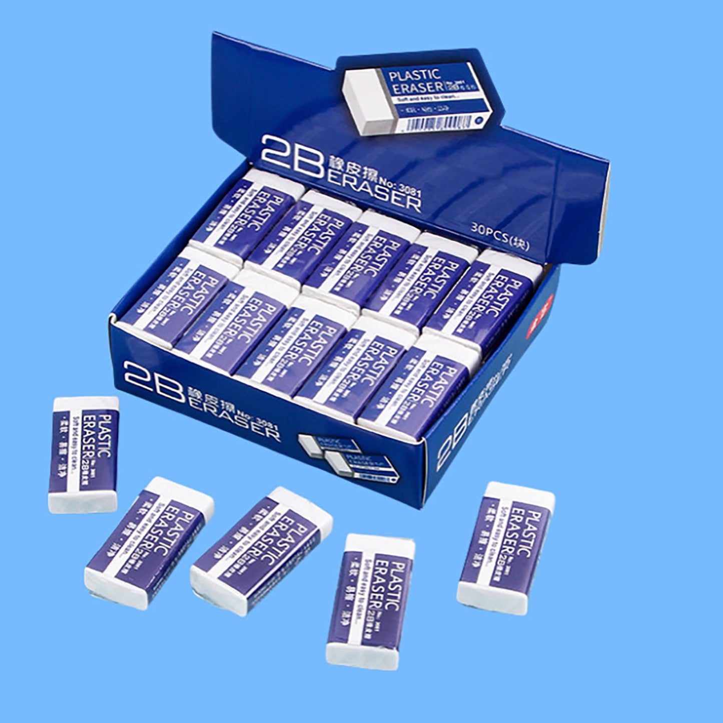 JWDX Hot Clearance! Stationery 2B Eraser stǔdənt Chǐ-ldrən Eraser Art Sketch Painting Pencil Eraser Learning Stationery, 5 Large Erasers + 5 Small Erasers Stationery 2B eraser L+S S*5+L*5