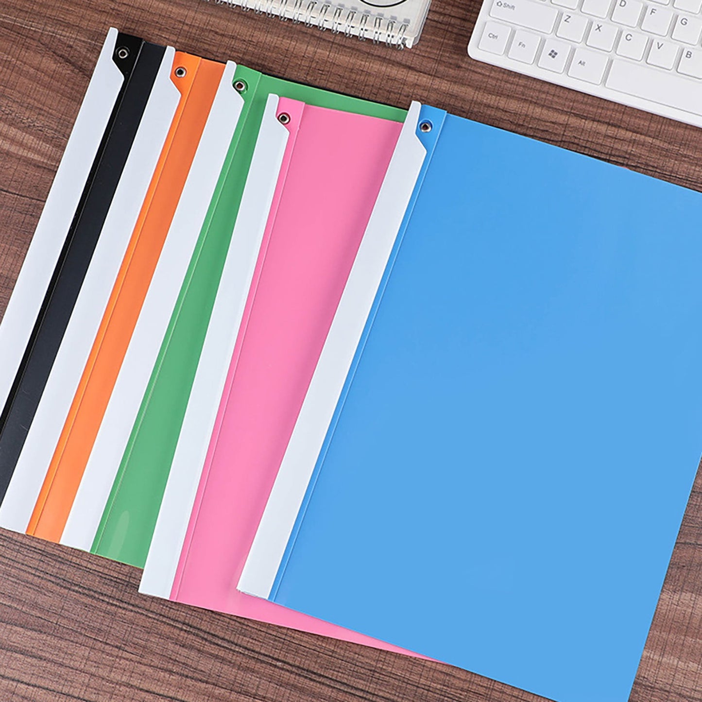 JWDX Hot Clearance! 1 Pack A4 Clear Front Report Covers Plastic Presentation Folders Resume Portfolio Folder Paper Swivel Sliding Bar File Folder for Presentation Document, Folder*1 Blue Folder Green