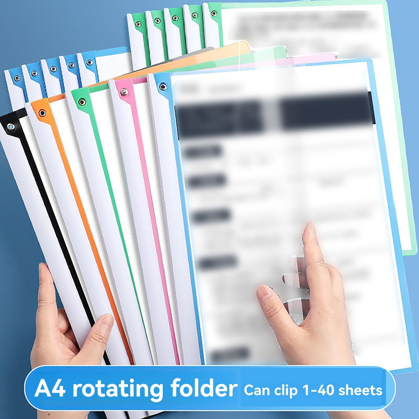 JWDX Hot Clearance! 1 Pack A4 Clear Front Report Covers Plastic Presentation Folders Resume Portfolio Folder Paper Swivel Sliding Bar File Folder for Presentation Document, Folder*1 Blue Folder Green
