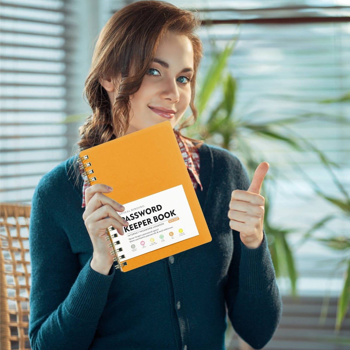 JWDX Hot Clearance! Password Book Password Book with Personal Alphabet Label Internet Address and Password Headquarters Password Log, A Spiral Code Book Orange Spiral code book Red