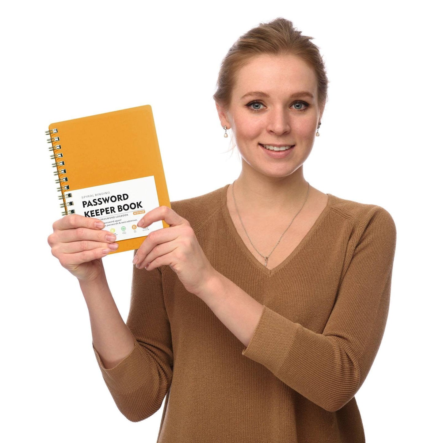 JWDX Hot Clearance! Password Book Password Book with Personal Alphabet Label Internet Address and Password Headquarters Password Log, A Spiral Code Book Orange Spiral code book Red