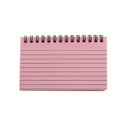 JWDX Hot Clearance! 50 Pieces Multicolor Index Cards 3x5 Inches Ruled Index Cards Sprial Note Taking Paper in Multiple Colors for Schǒ-ǒl Learning Memory Recipe Memo Scratch Pad, Notebook*1 Pink tear-away index cards Green