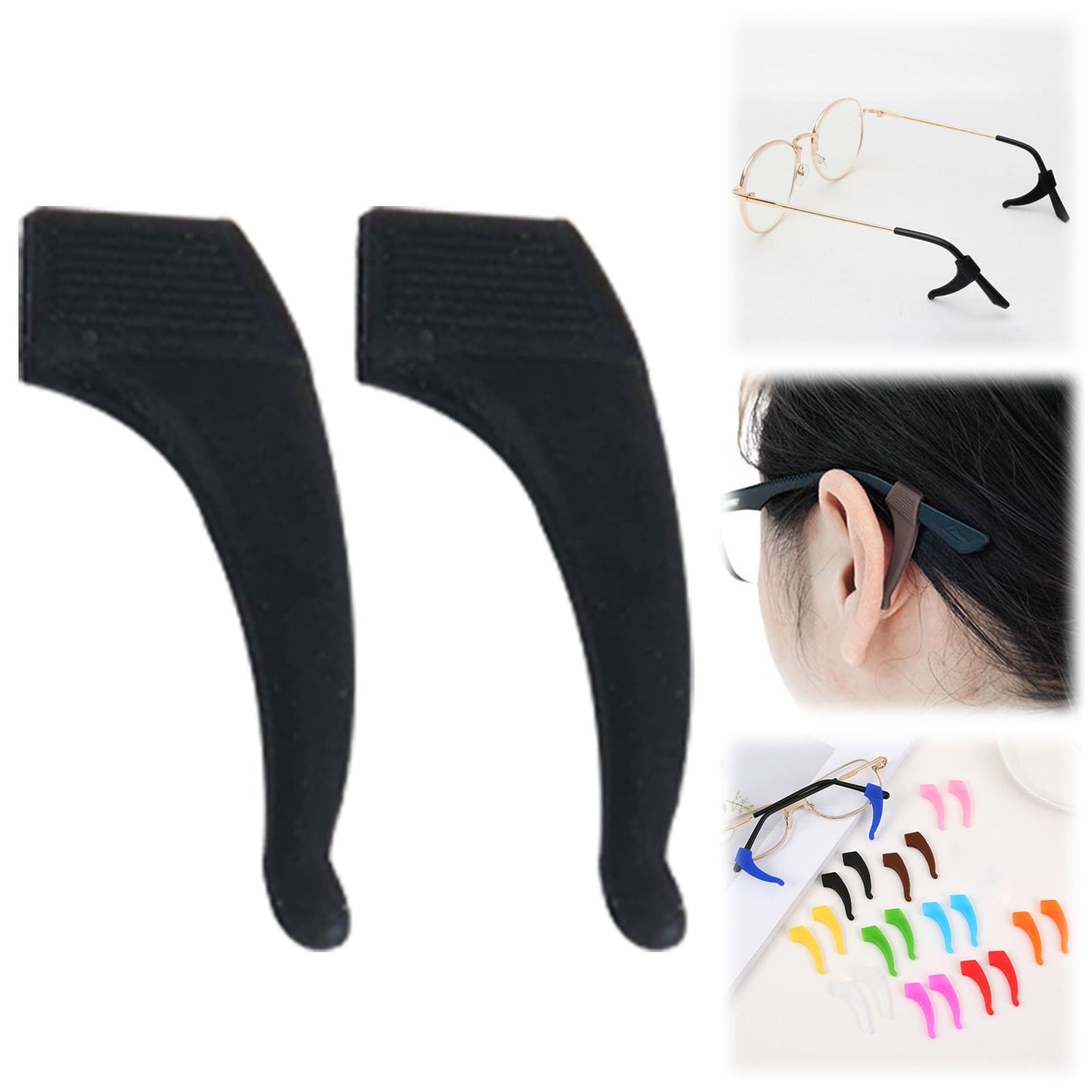 JWDX Hot Clearance! Cozy Home Non Slip Glasses Grips Retainer Anti Slip Ear Grips Hook Silicone Eyeglasses Ear, A Glasses Case Blue fixed glasses covers Brown
