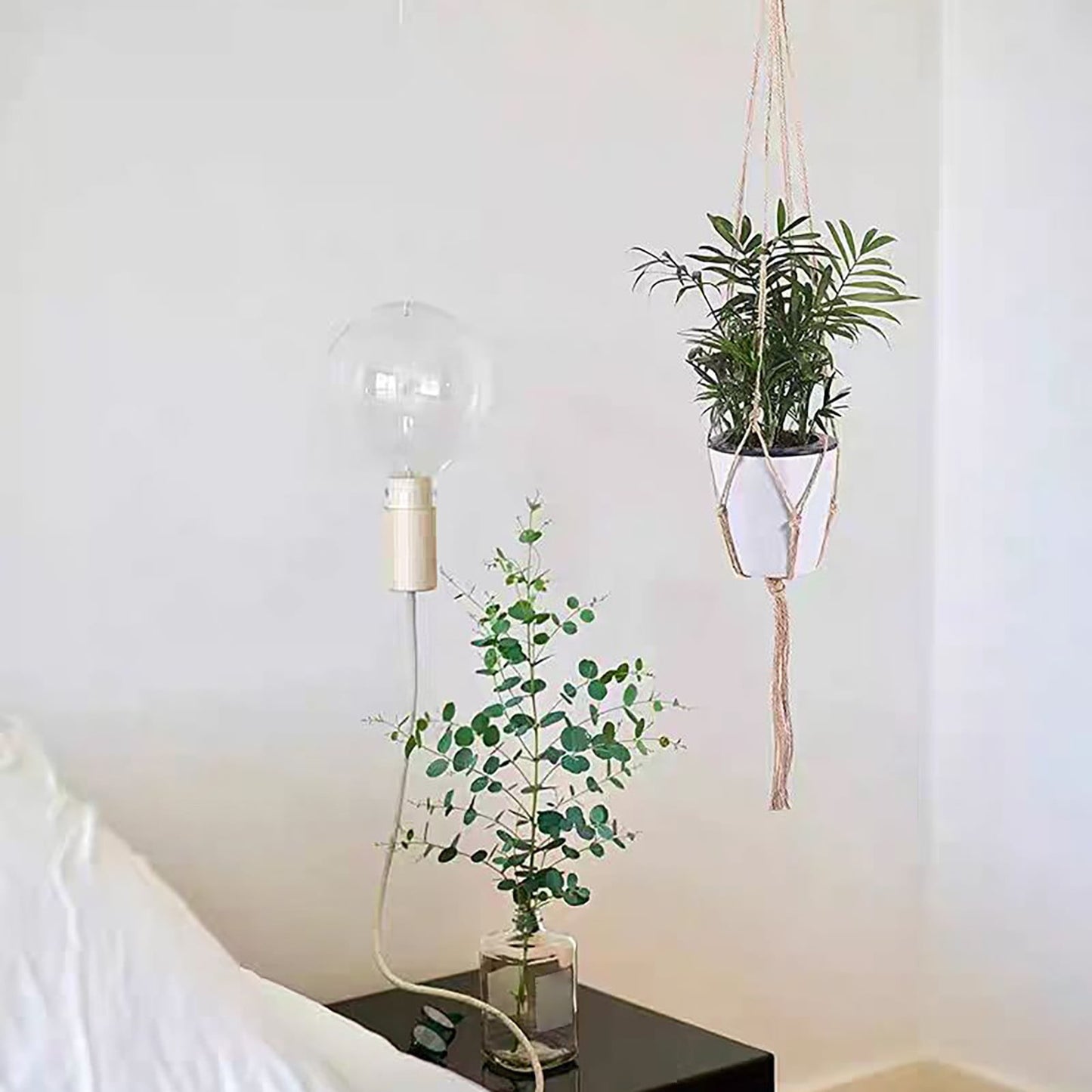 LGCASL Plant Hanger Flower Pot Plant Holder for Indoor Outdoor Decorations,Indoor Hanging Planter Holder, Hanging Baskets for Plant, 1X Hanging Basket Net Bag Plant Hangers Brown