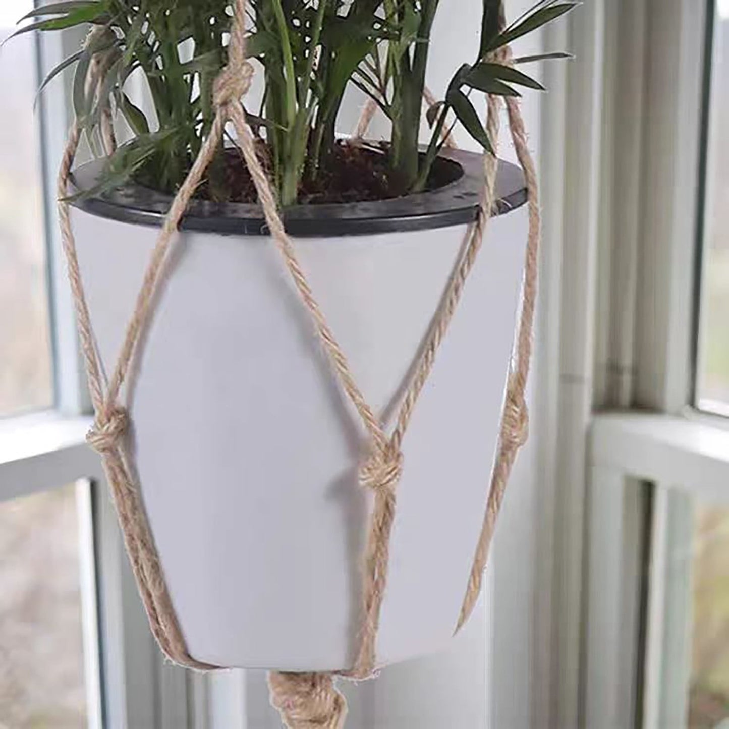 LGCASL Plant Hanger Flower Pot Plant Holder for Indoor Outdoor Decorations,Indoor Hanging Planter Holder, Hanging Baskets for Plant, 1X Hanging Basket Net Bag Plant Hangers Brown