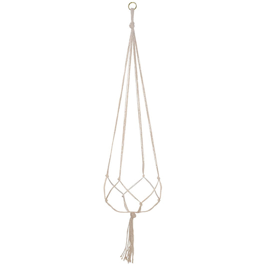 LGCASL Plant Hanger Flower Pot Plant Holder for Indoor Outdoor Decorations,Indoor Hanging Planter Holder, Hanging Baskets for Plant, 1X Hanging Basket Net Bag Brown Plant Hangers White