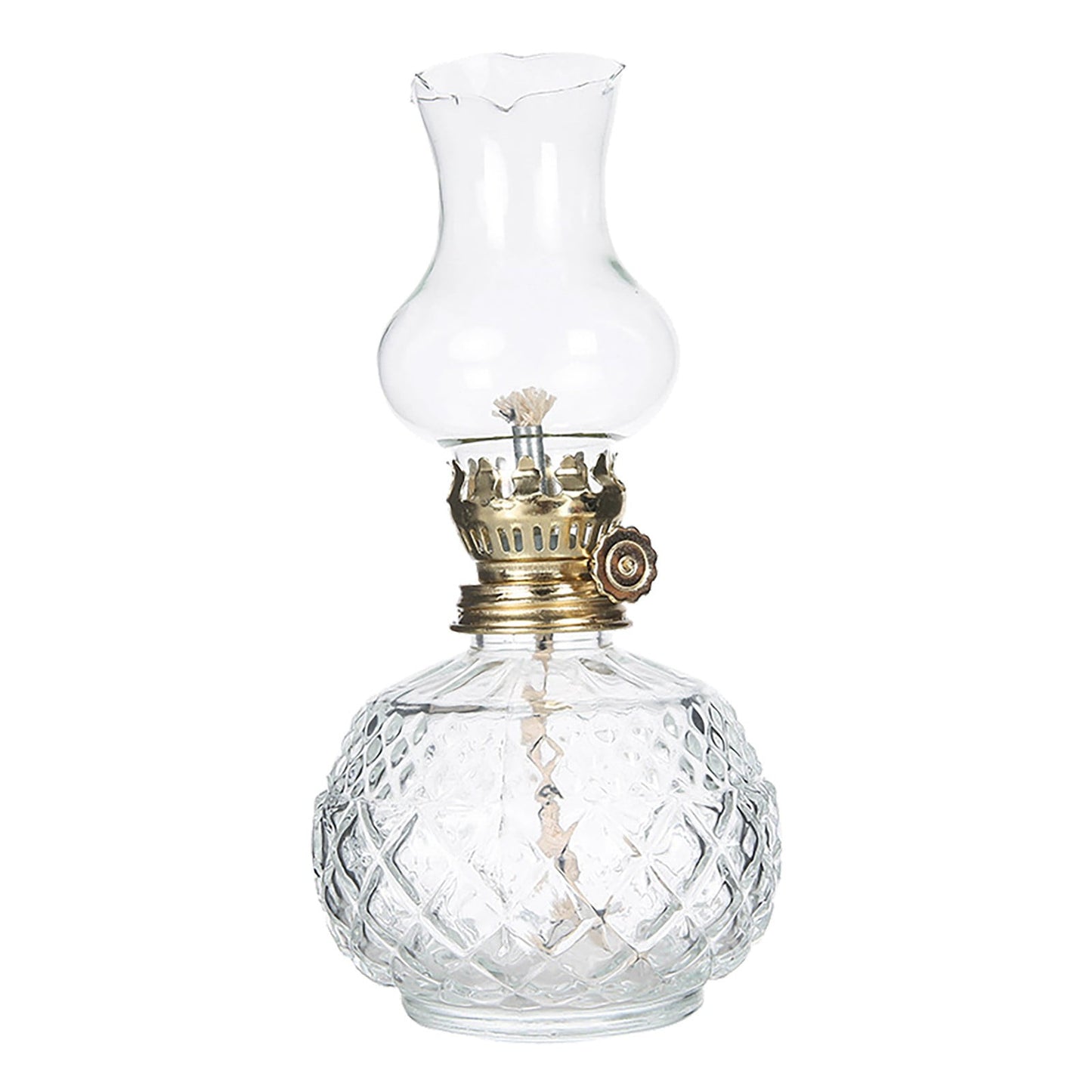 LGCASL Glass Kerosene Indoor Retro Classic Burning Lights Oil Lamp for Home Bedroom Table Decorations Emergency Use, 1*Glass Lamp Glazed Lamp, Clear One Size Glazed lamp, clear