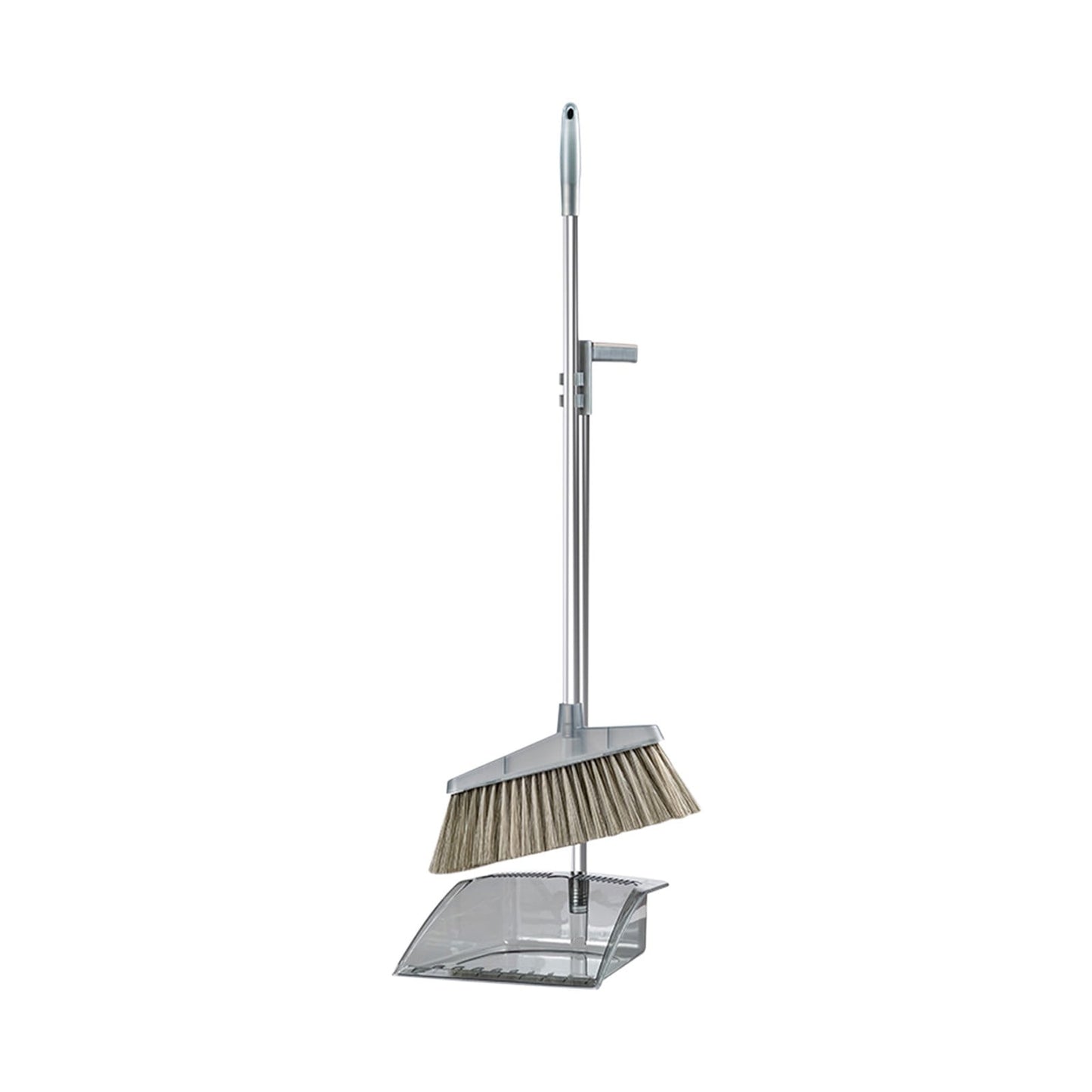 Grrvtrz Broomstick and Dustpan Set Long Adjustable Handle and Dustpan Combo for Sweeping Pet Hair From Home Office Kitchen Hall Floors Indoor and Outdoor Cleaning,Sweeping,Cleaning Supplies 12.2*11.42*3.74 Gray