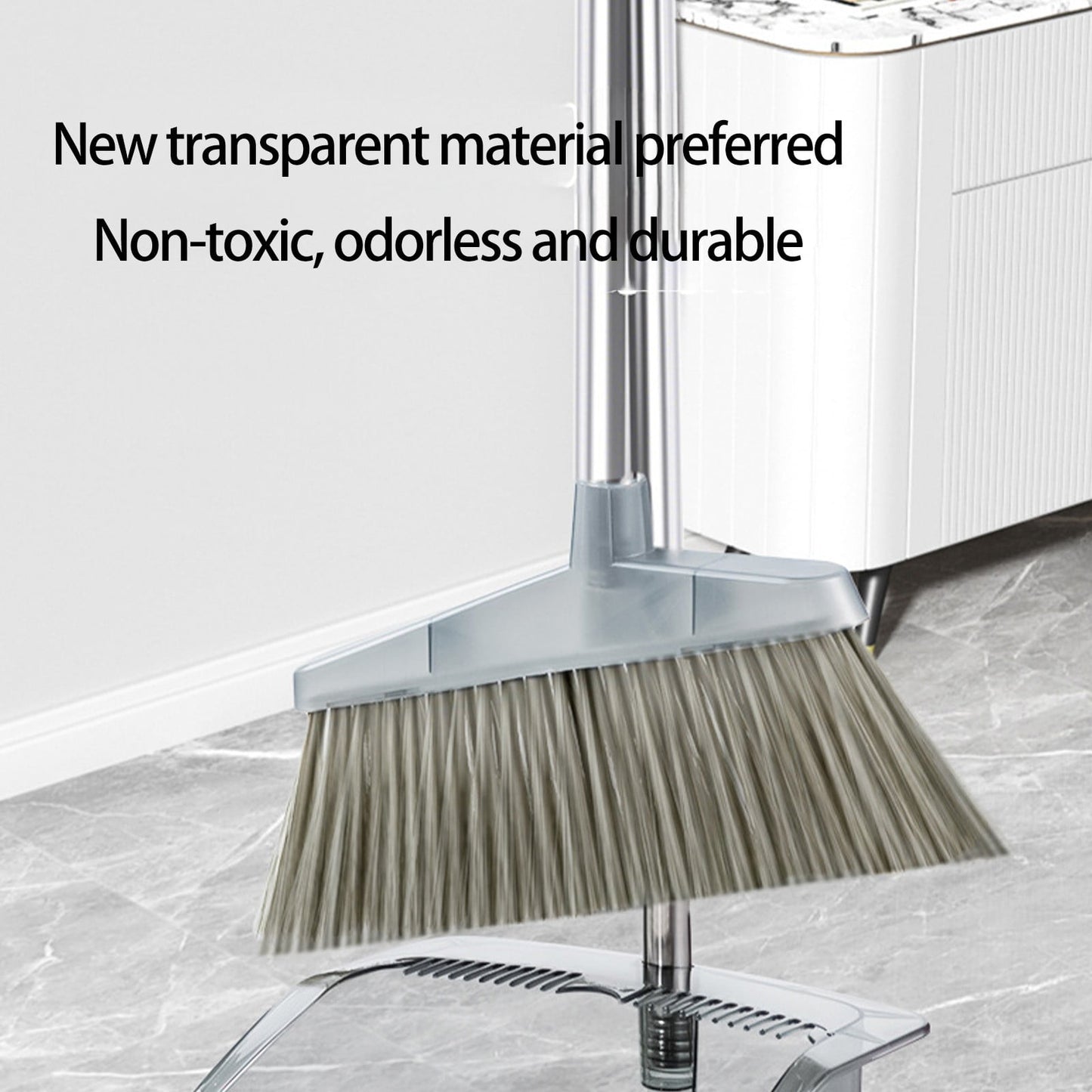 Grrvtrz Broomstick and Dustpan Set Long Adjustable Handle and Dustpan Combo for Sweeping Pet Hair From Home Office Kitchen Hall Floors Indoor and Outdoor Cleaning,Sweeping,Cleaning Supplies 12.2*11.42*3.74 Gray