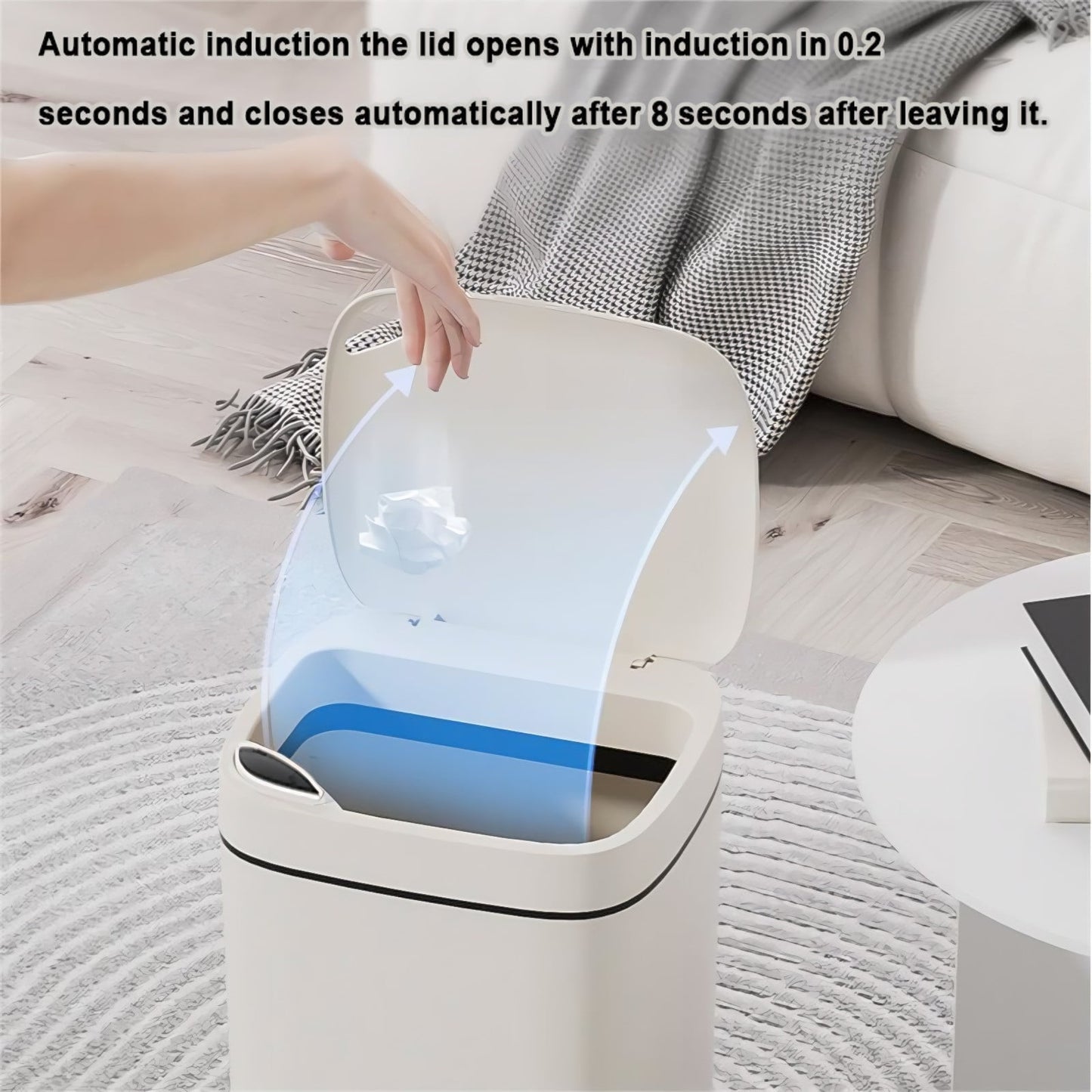 Grrvtrz Touchless Bathroom Trash Can.6 Gallon Automatic Motion Sensor Rubbish Can with Lid Water Proof Narrow Small Garbage Bin,Garbage Can,Cleaning Supplies
