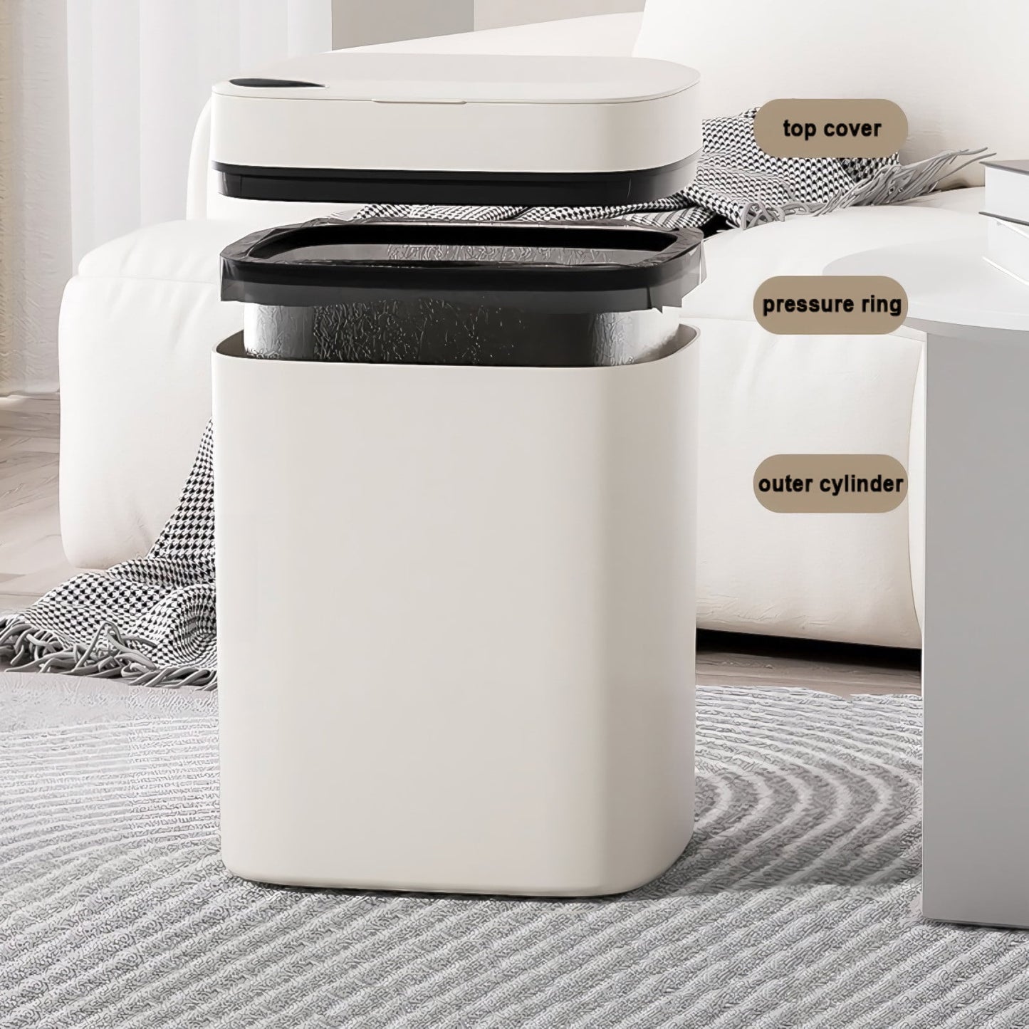 Grrvtrz Touchless Bathroom Trash Can.6 Gallon Automatic Motion Sensor Rubbish Can with Lid Water Proof Narrow Small Garbage Bin,Garbage Can,Cleaning Supplies